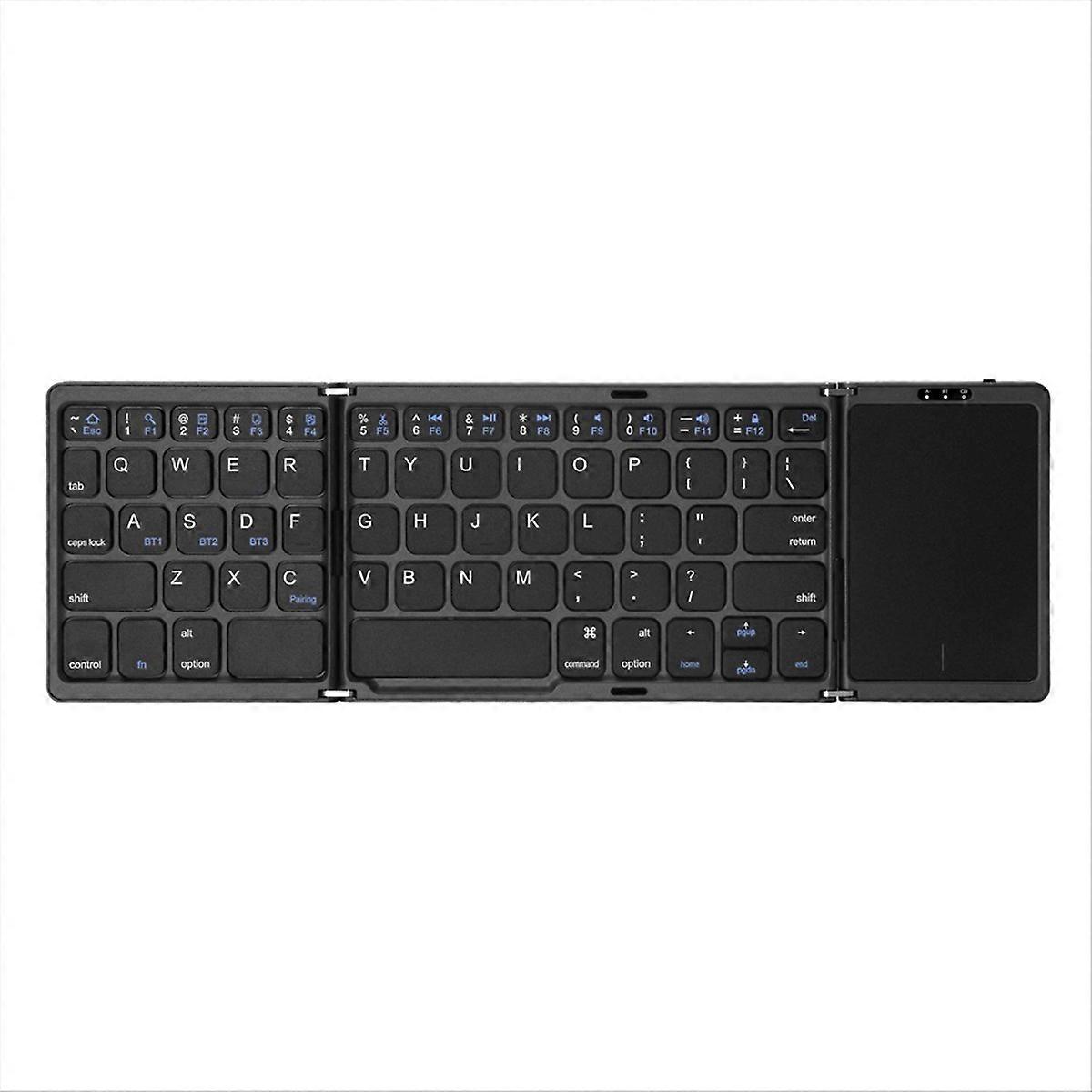 B089T Teclado Dobrável com Trackpad para IOS e Windows, Preto