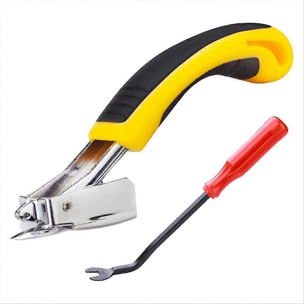 Staple Remover,Upholstery and Construction Staple Puller Yellow+Red