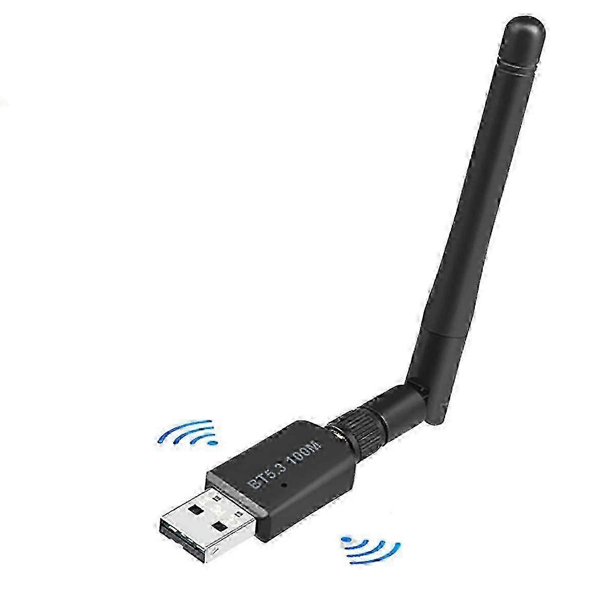 100M Bluetooth 5.3 Adapter Free Driver USB Bluetooth Dongle Adaptador for Windows 11/10 Mouse Keyboard Audio Receiver