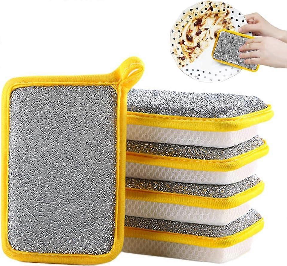 Washing Up Sponge, DoubleSided Kitchen Dishcloth, MultiPurpose Absorbent Dish Cleaning Cloths, 5Piece Pack