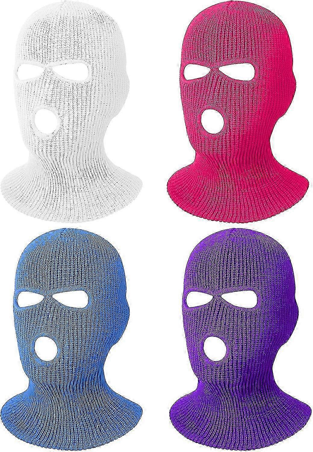 冬の暖かいニットバラクラバスキーマスク3穴フルフェイスカバー寒い季節の快適さのために