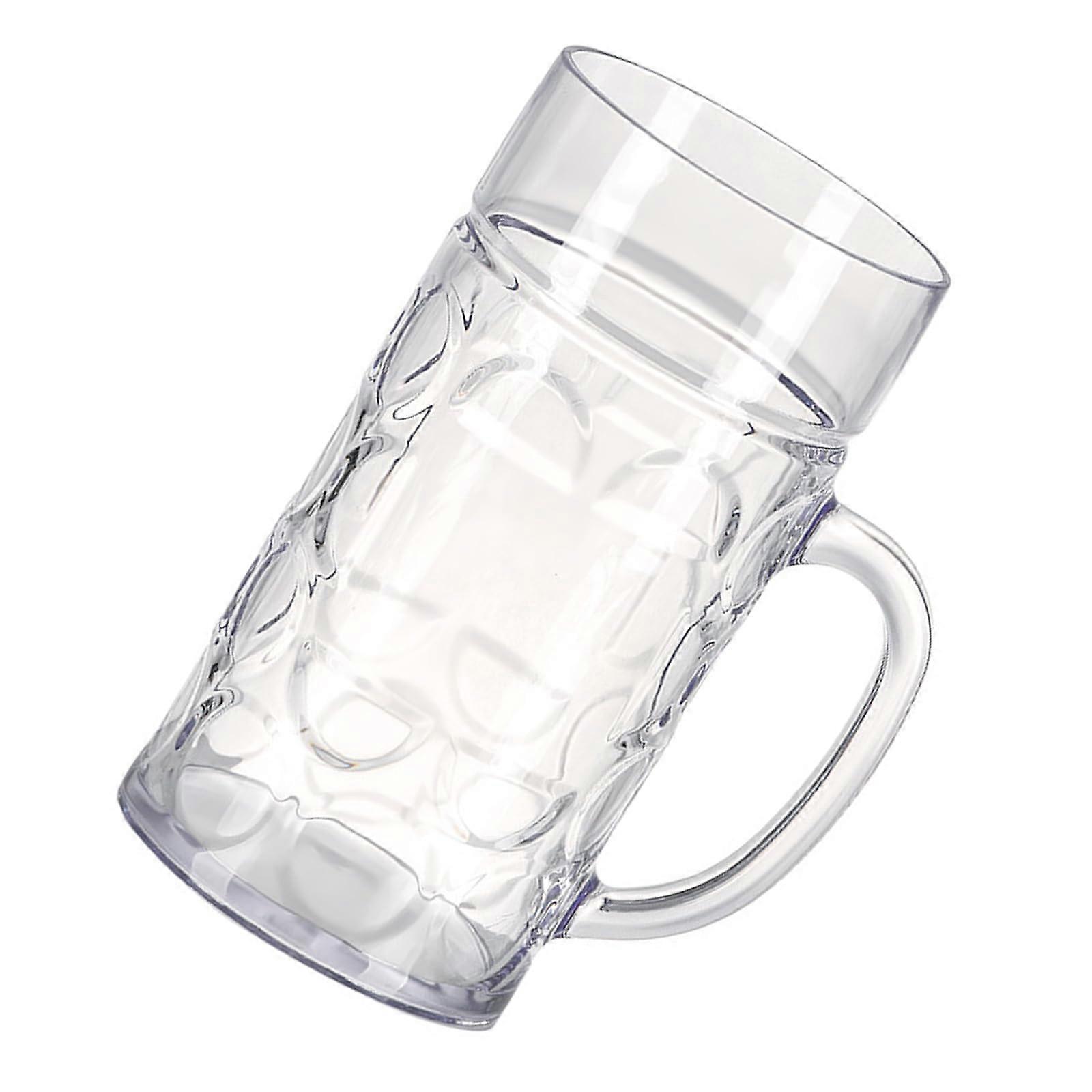 Beer Mugs with Wide Handle and Dimple Design 1000ml for Craft Beer and Home Bar Use