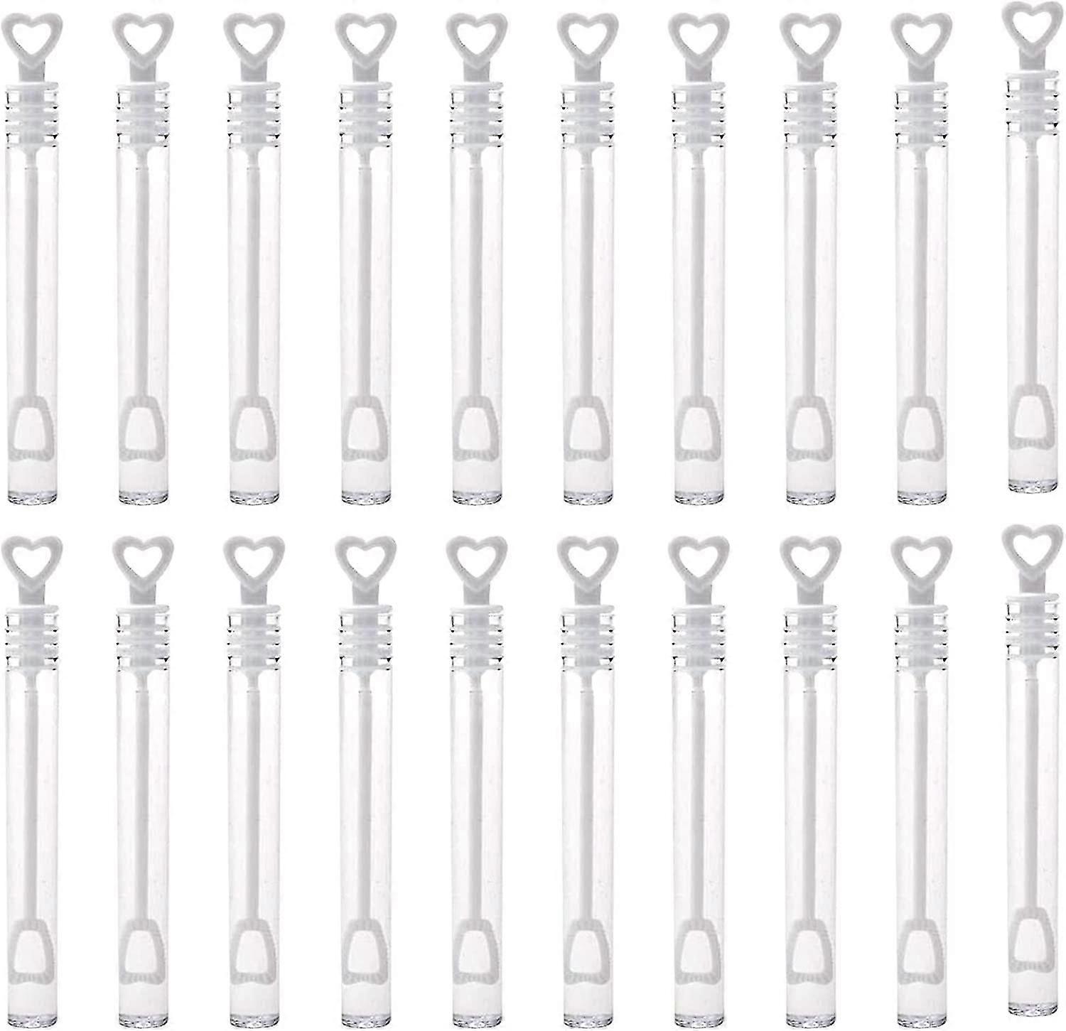 Pack Of 20 Wedding Soap Bubbles Set Stain-free With Heart Handle Birthday Party Favor (empty)