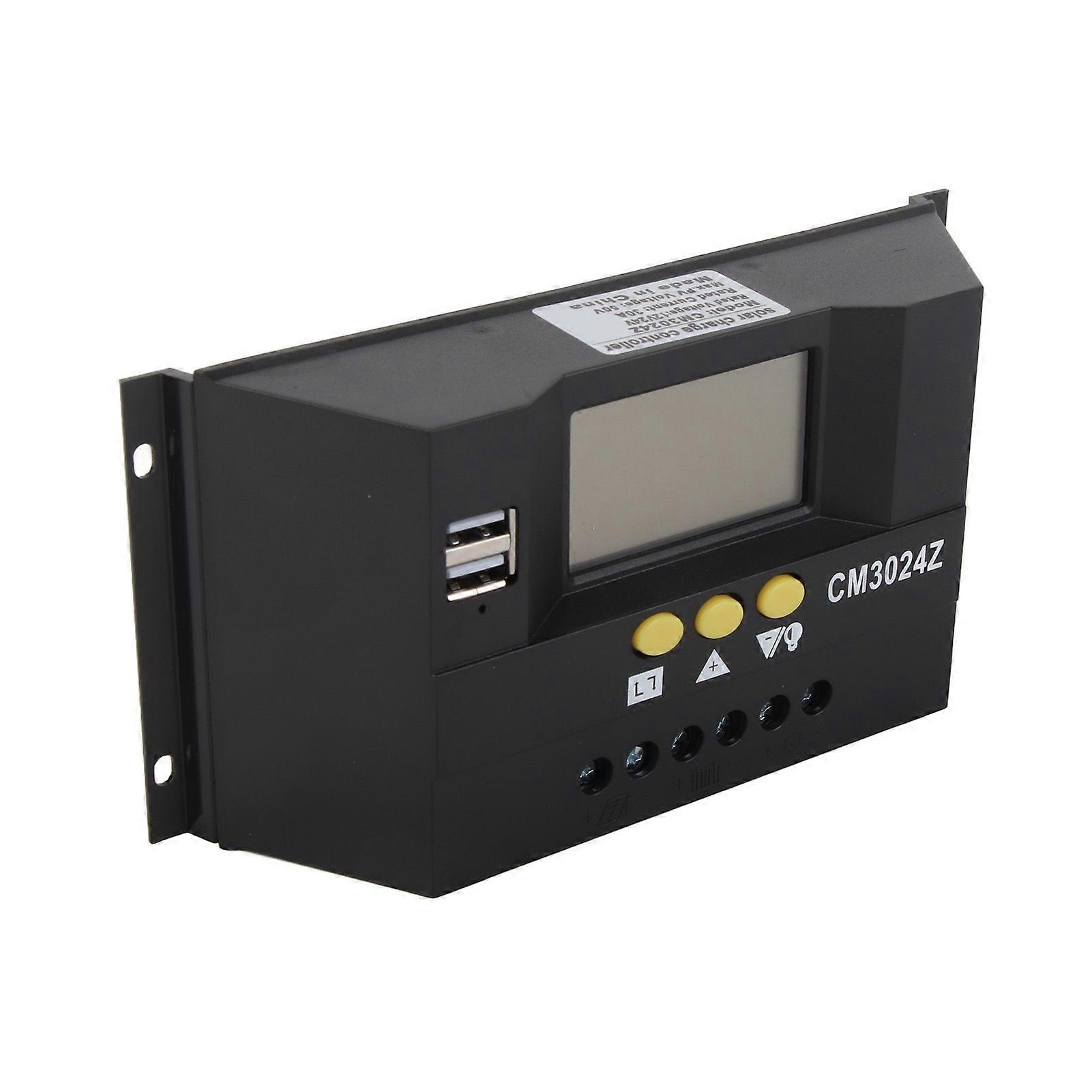 Solar Controller 12V 24V 30A PWM Automatic Photovoltaic Charge Control for Home OfficeSH