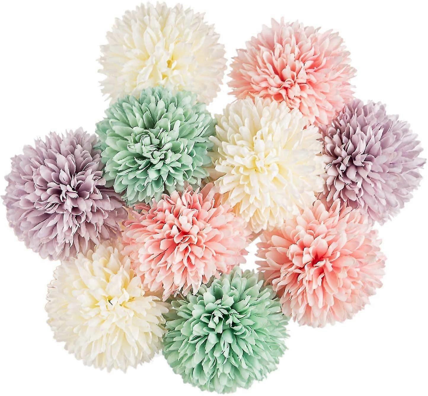 Flores de seda com hastes, centros florais artificiais para decorações