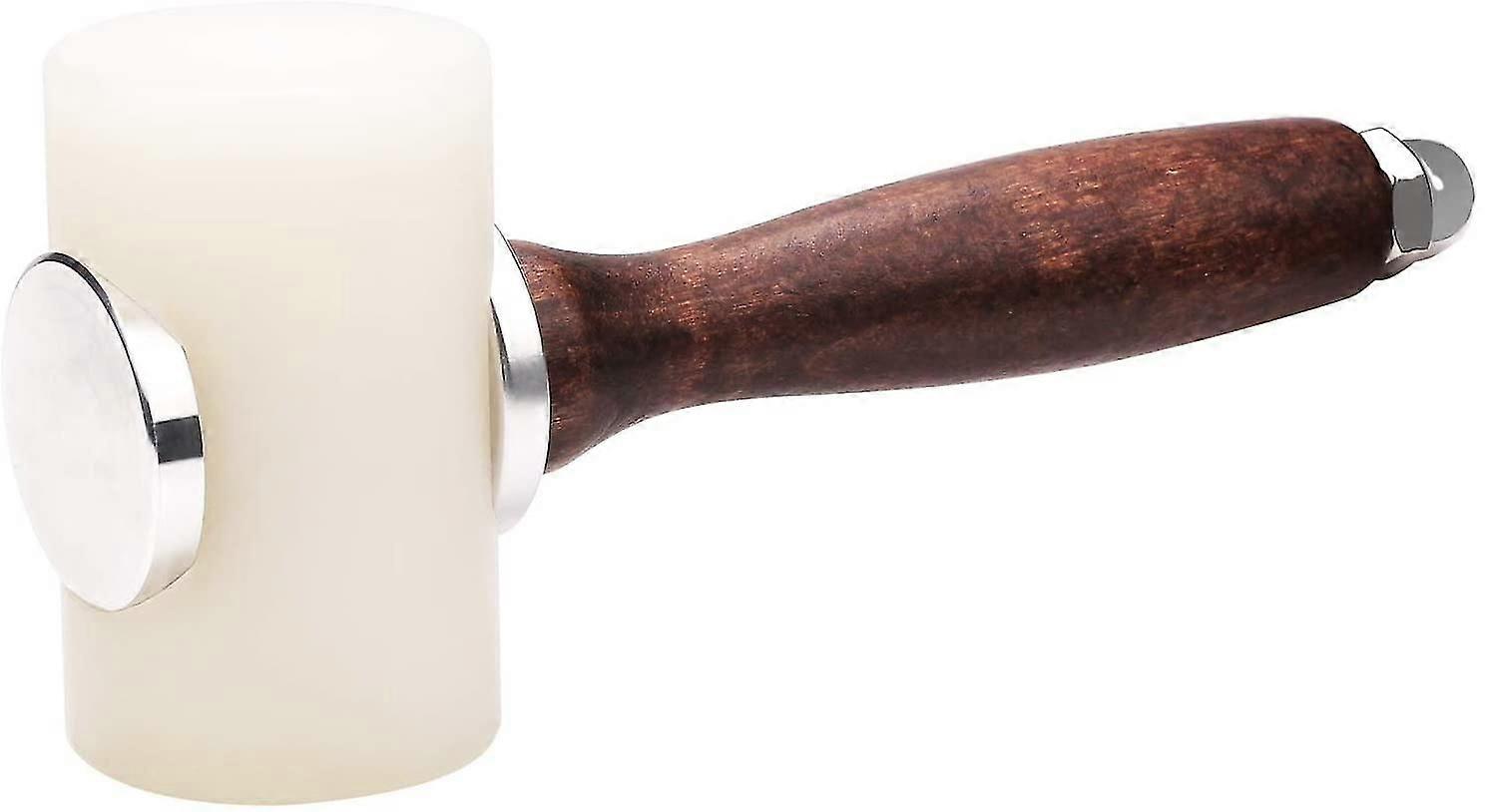 木製ハンドル付きレザーカービングハンマーDiyナイロンハンマーTヘッドレザークラフトハンマー 7.5 "