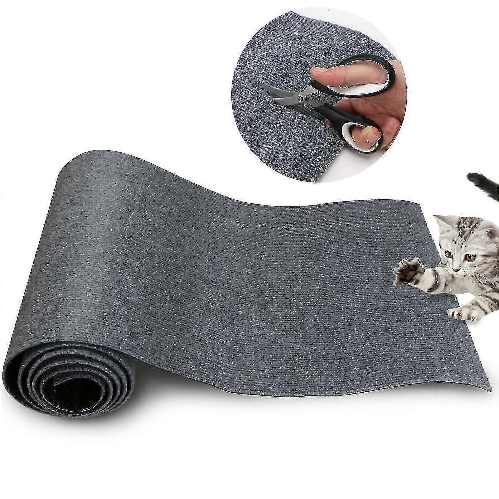 Trimmable Self-Adhesive Cat Scratch Mat for Decorative Cat Tree Shelf 78.7"x15.8" 2025