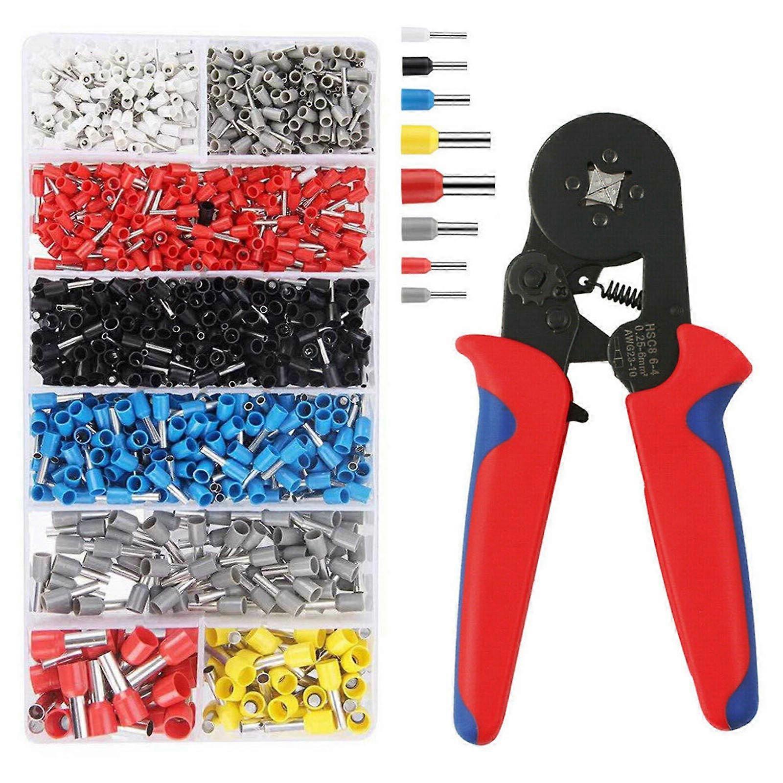Metal Tubing Wire Ferrules 1300pcs Assorted Insulated Connectors Insulated Terminals with Plier for Secure Wiring Job Multicolor