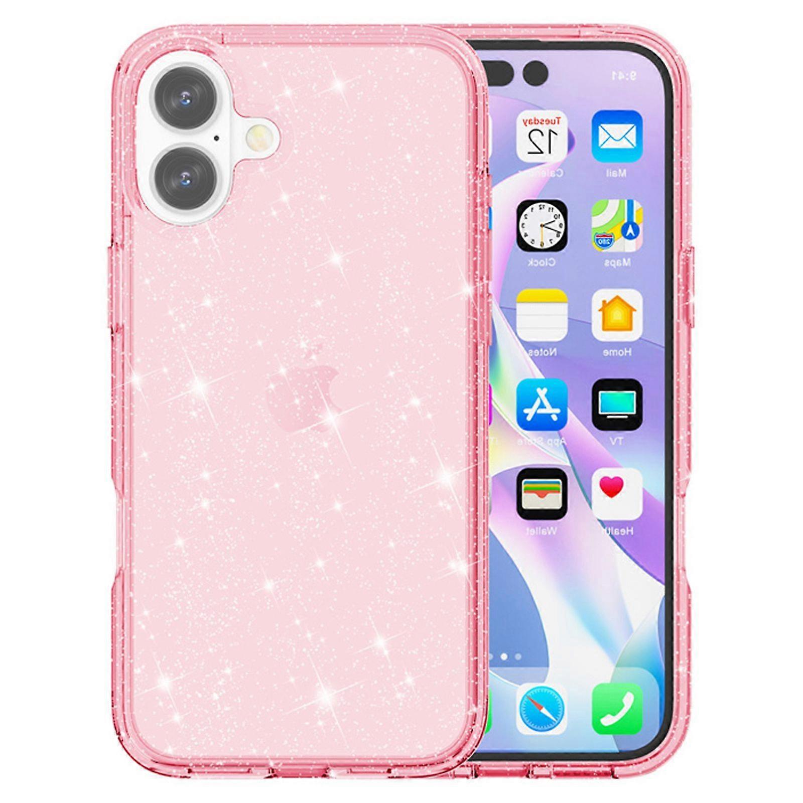 For iPhone 16 Plus Case Soft TPU Hard PC Back Shockproof Phone Cover