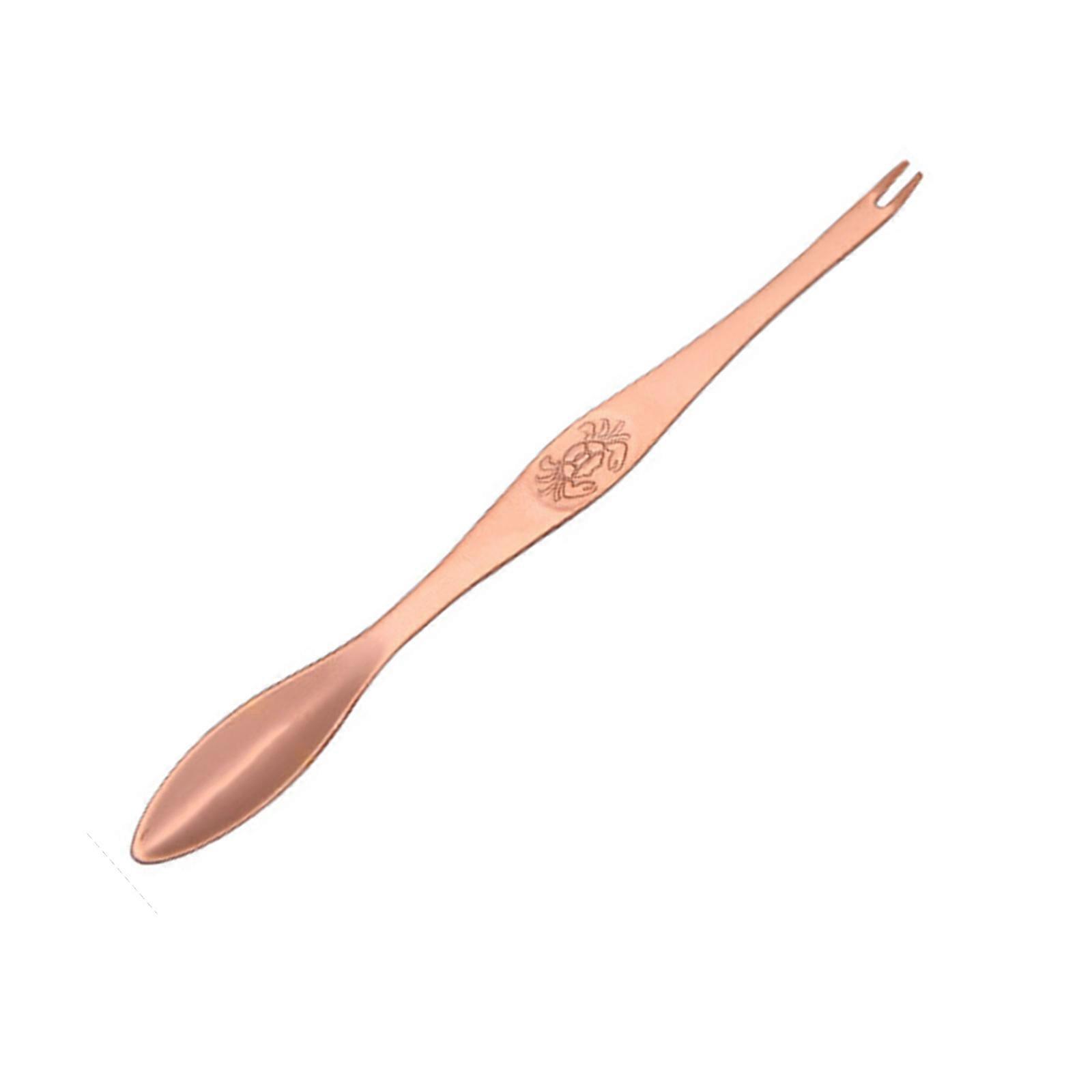 Multipurpose Seafood Utensils Corrosions Resistant Double Headed 304 Steel Crabs Cracker Fork Pick For Safe Handling  rose gold