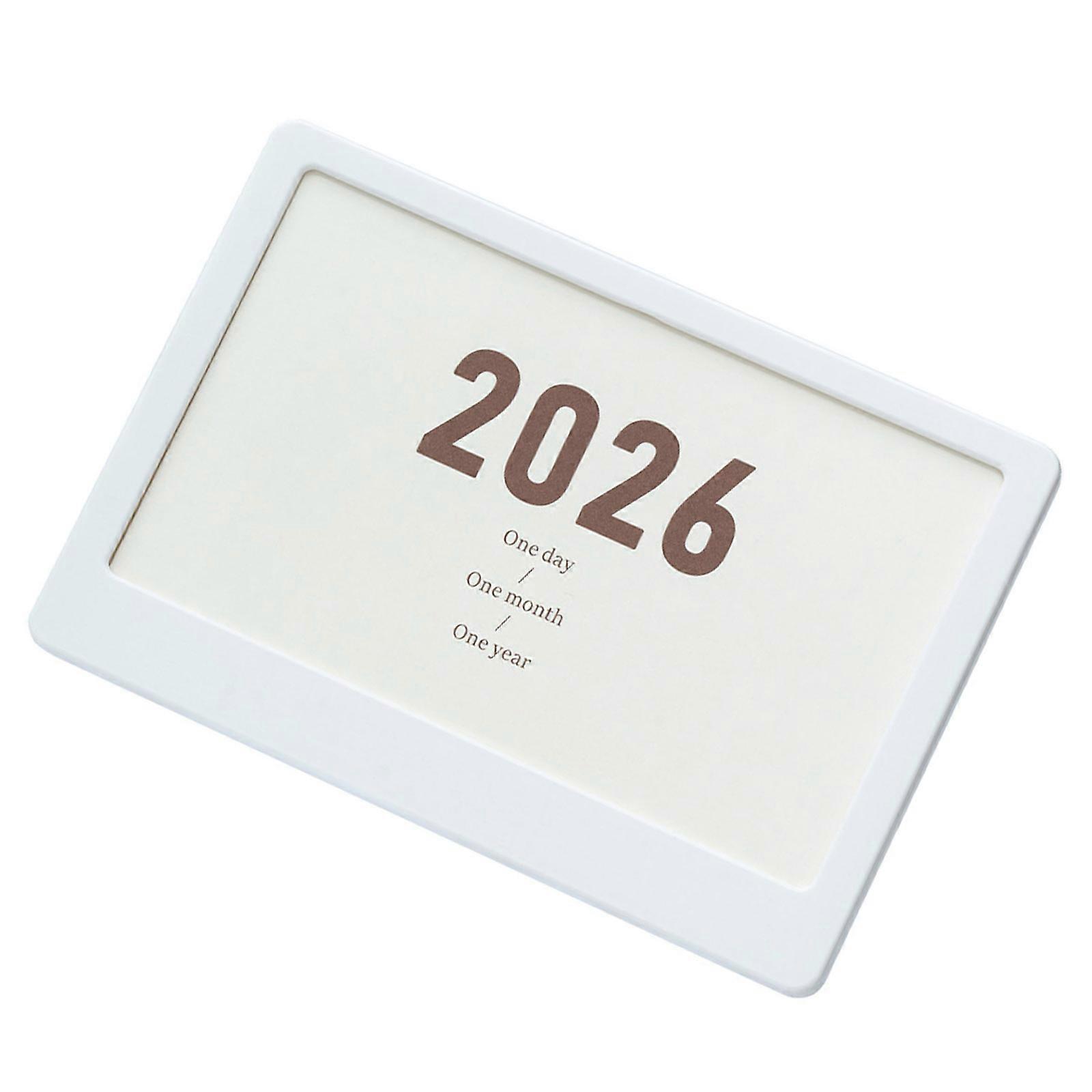 2026 Office Calendar Stand With Photo Display And Angle Adjustment Lightweight Plastic 2026 Edition  White