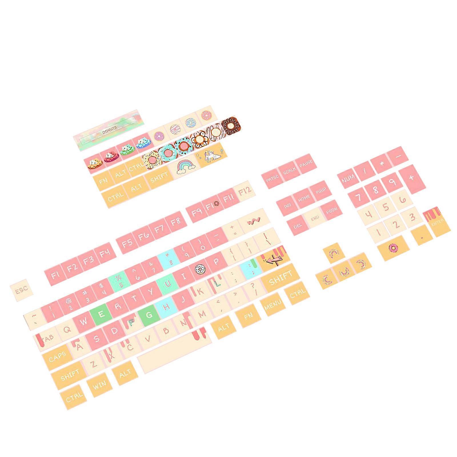 PBT Mechanical Keyboard Keycaps in XDA Profile 127PCS Color Theme for Gaming and Programming Mechanical Keyboards Multicolor