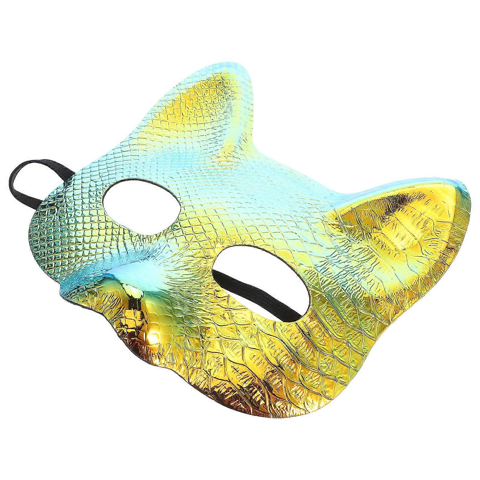 Fox Mask Plastic Masquerade Half Face Mask 2Pcs for Cosplay Use