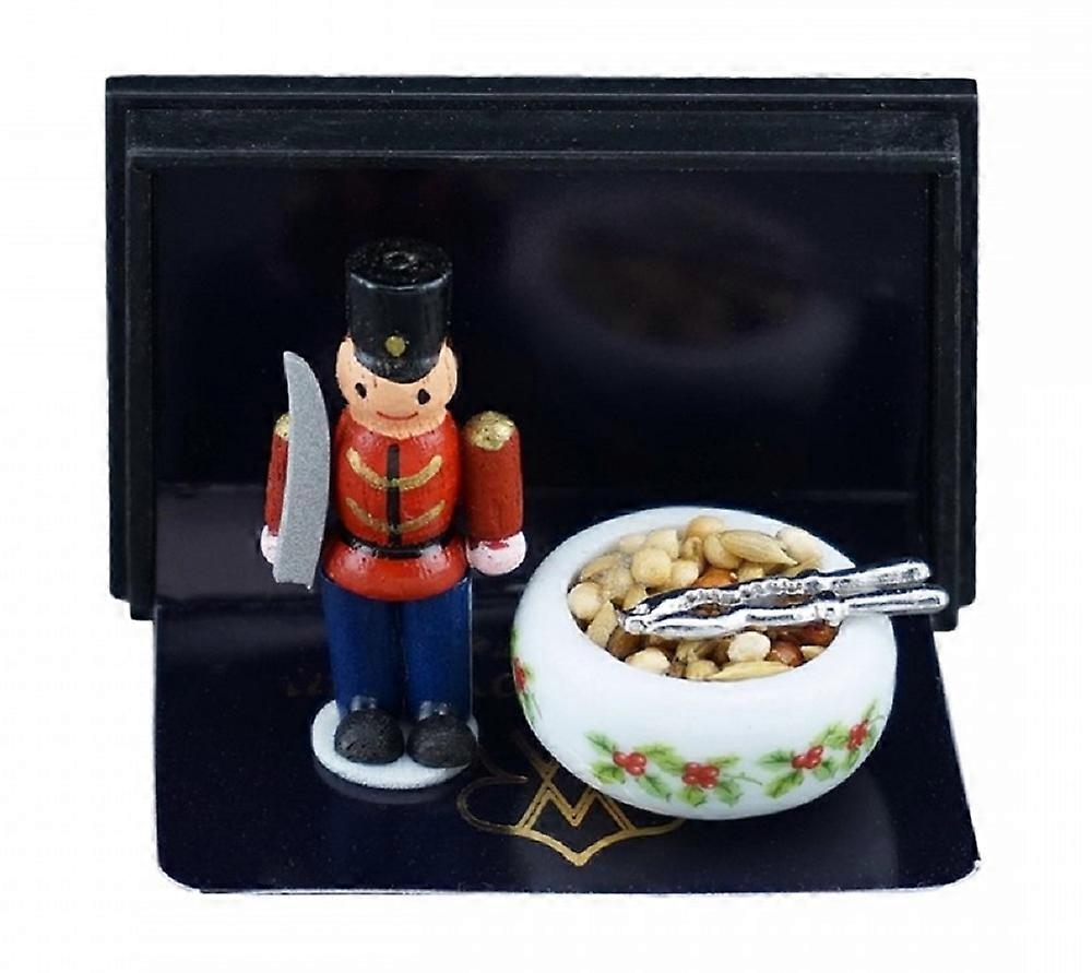 Dolls House Nutcracker &amp; Bowl Of Nuts Miniature Reutter Christmas Accessory