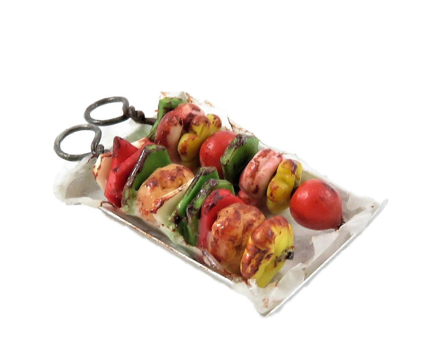 Dolls House 烤肉串托盘厨房烧烤食品店配件