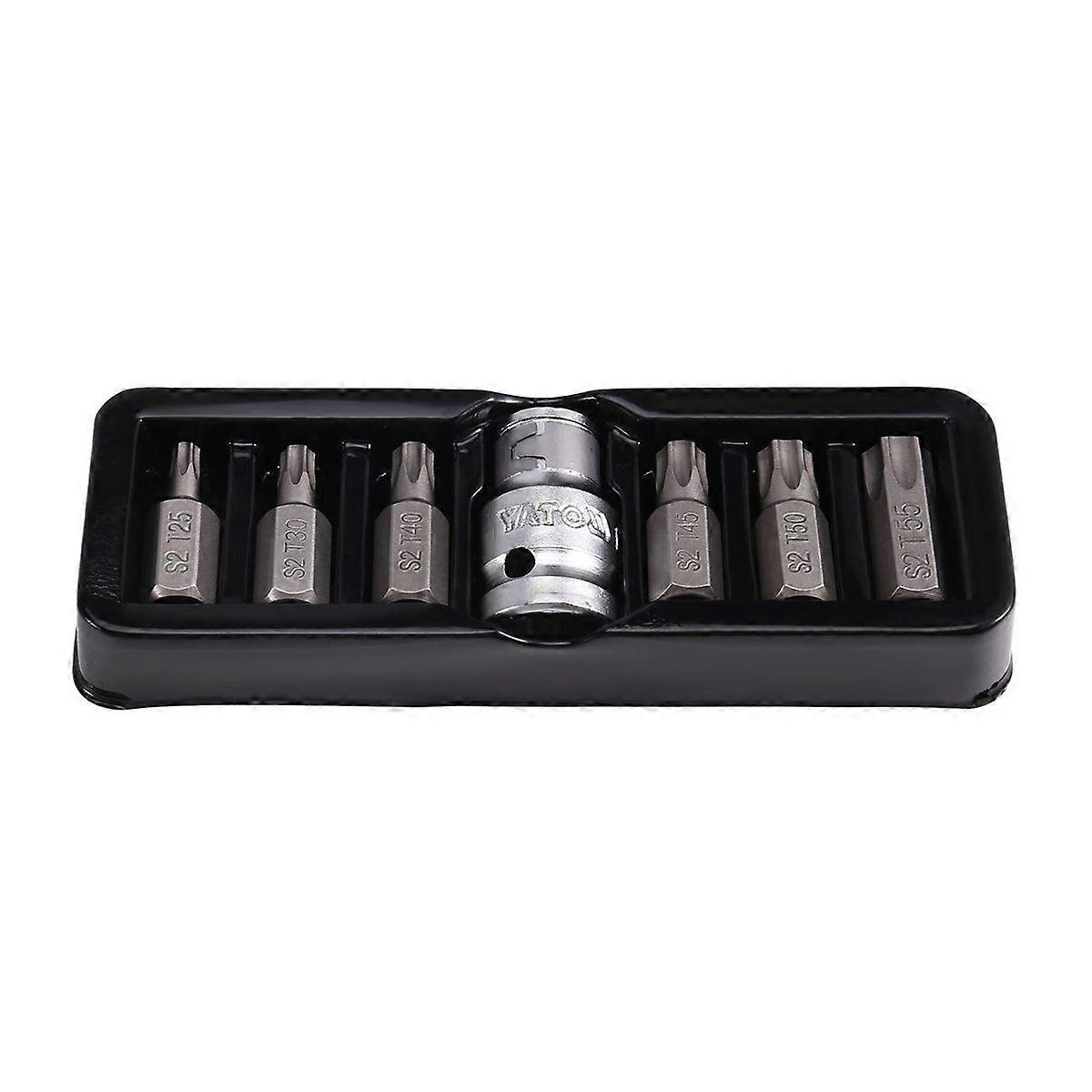2024 New 7pcs/Set 1/2" Conversion Sleeve 3/8" 10mm Screwdriver Bit Set for Spline Torx Hex RIBE L30
