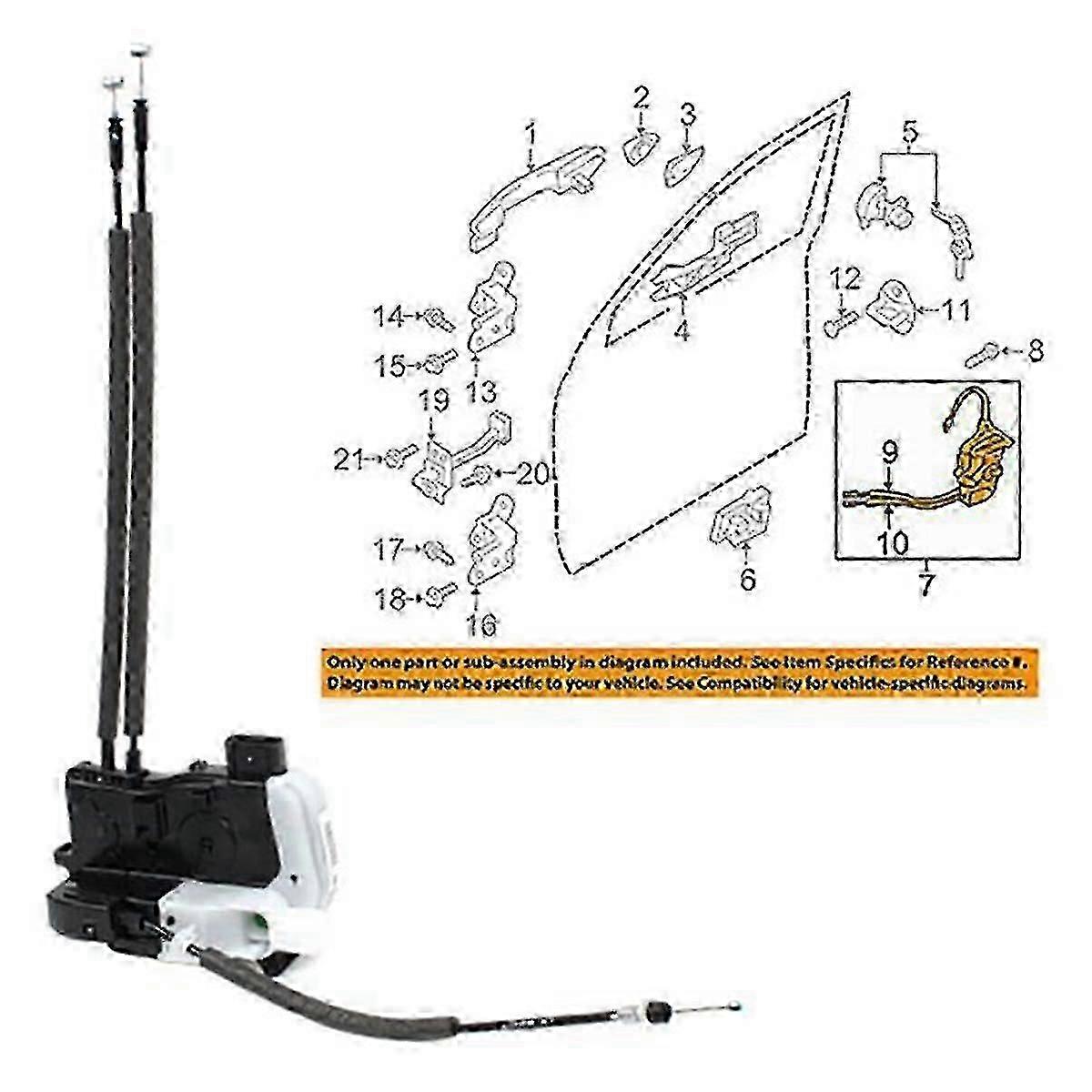 1Set/4pcs Front Rear Door Lock Latch Actuator Assy compatible with IX35 2010-2017 81310-2S000 81410-2S000 81420