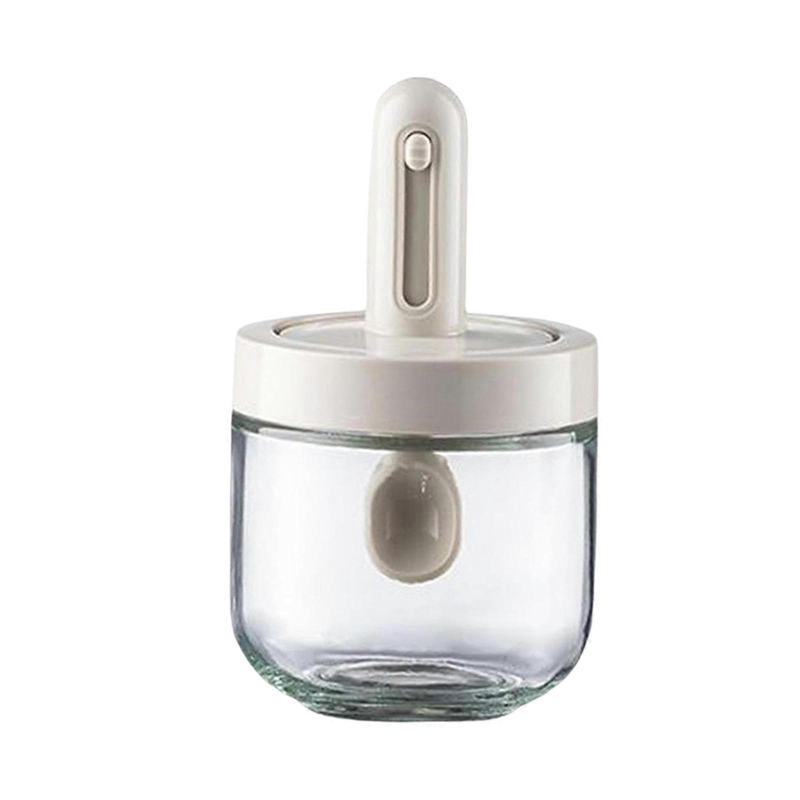 Glass Spice Jar Leakproof With Adjustable Spoon Refillable Small Condiment Storage Container Multipurpose Household Jar