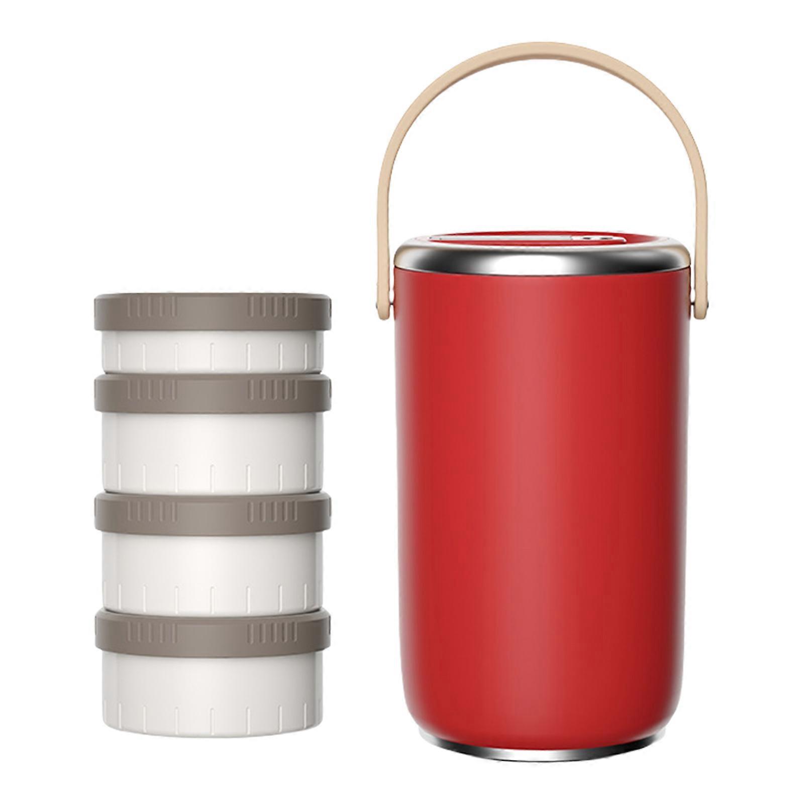 Stackable Lunch Jar with Handle Portable Leak Proof Bentos Box Stainless Steel Vacuums Insulated Food Container Multicolor