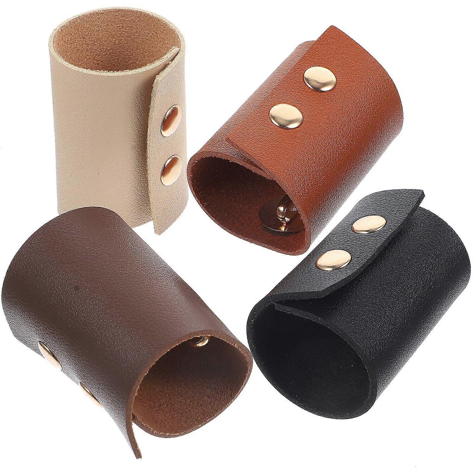4st Läder Hårinpackning Återanvändbara Hästsvanshållare Kvinnor Läder Hårinpackning för kvinnor