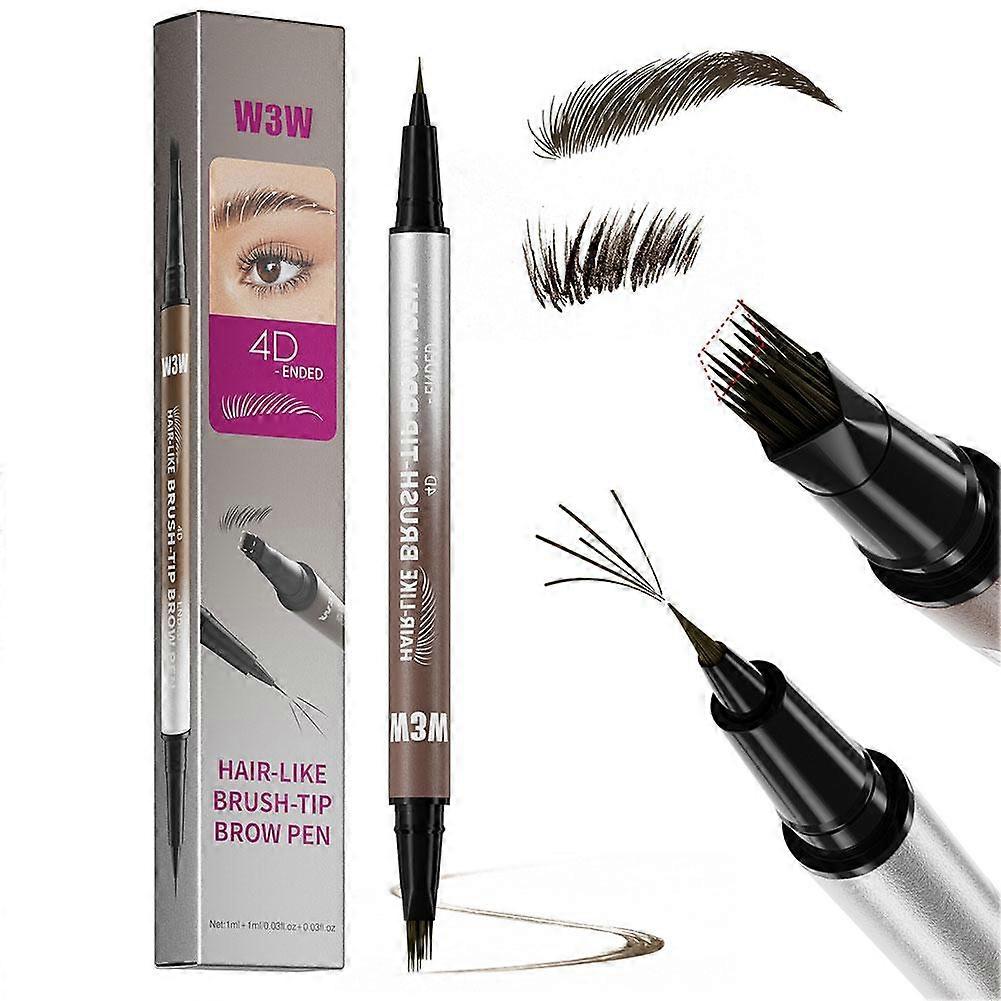 Dual Ended 4D Micro Sculpting Eyebrow Pencil and Eyeliner 2ml Waterproof Ultra Fine Tip for Realistic Hair Strokes and Precise Lines