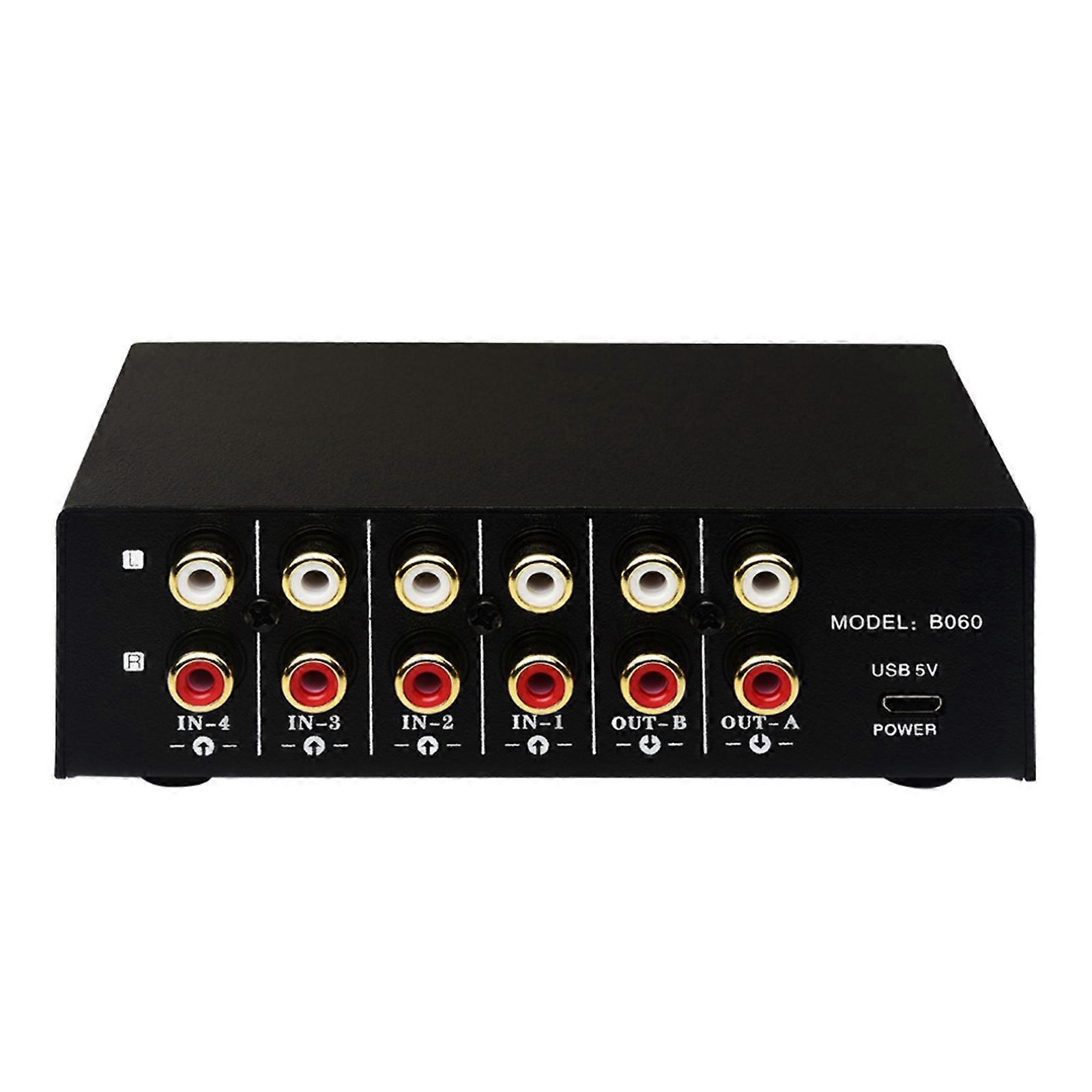 4 In 2 Out Sound Signal Remote Controlled Switcher Headphones Speaker Switching Box Bidirectional Switching 2 In 4 Out Multicolor