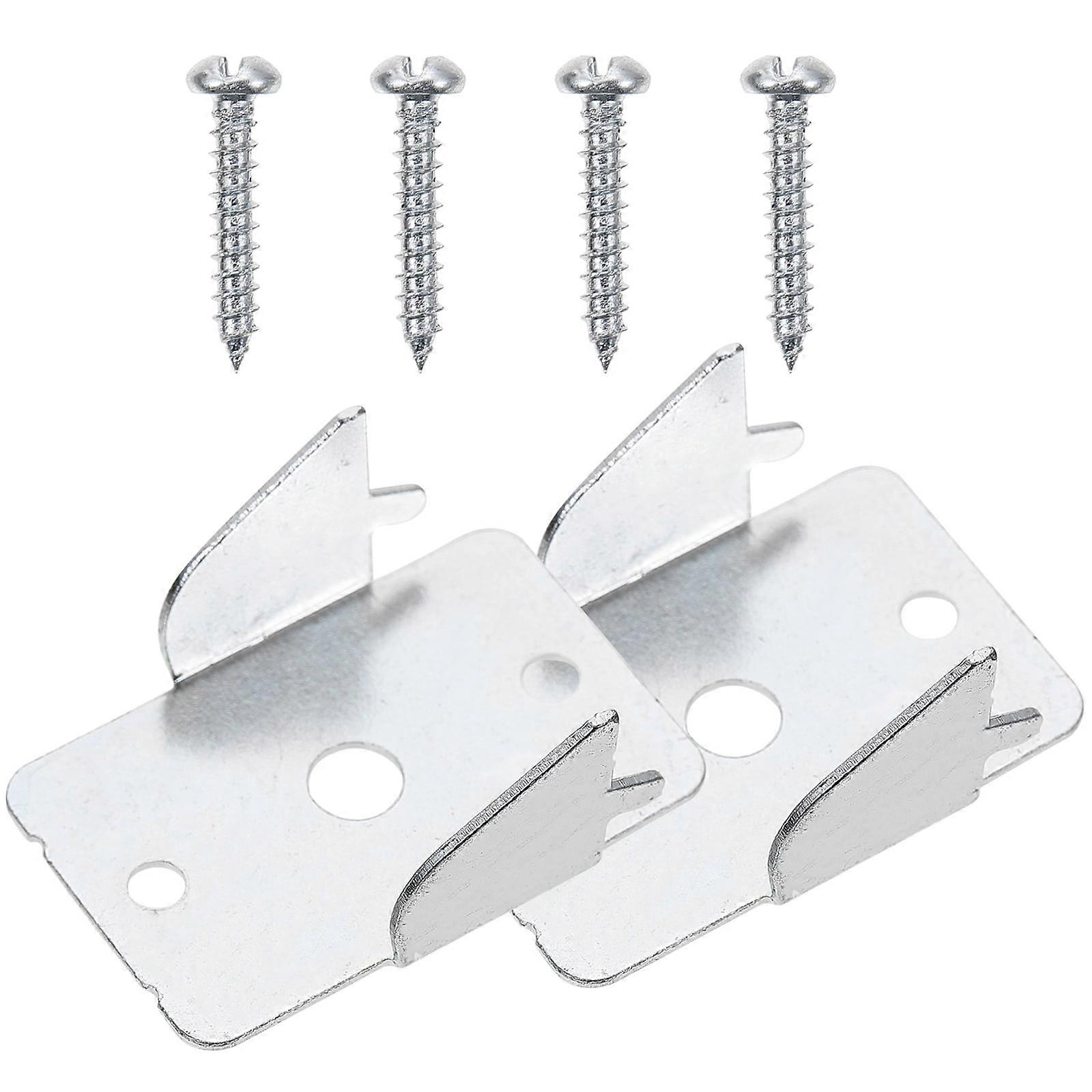 Curtain Rod Bracket Mounting Accessories Double Hooks for Drapes Metal Office 2 Sets