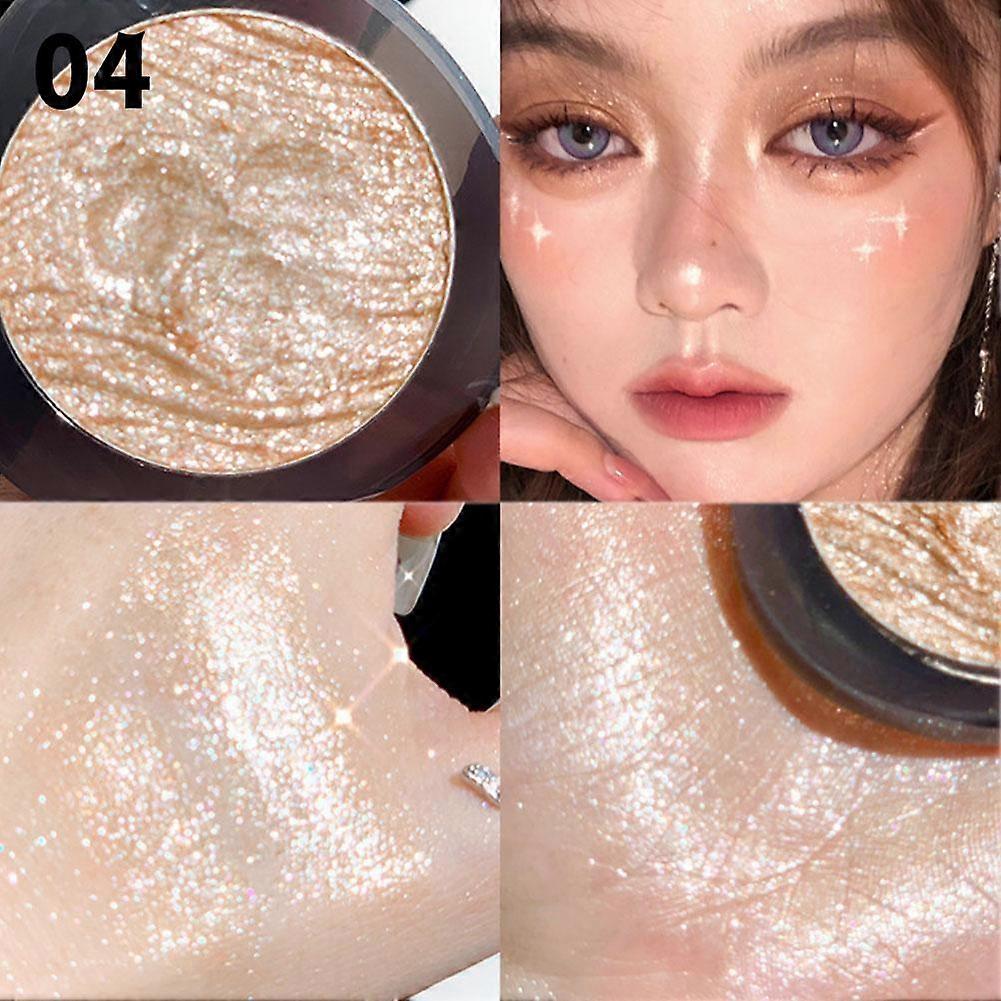 Pearlescent Highlighter Palette With Mirror And Brush For Natural Radiant Glow All Skin Types Long Lasting