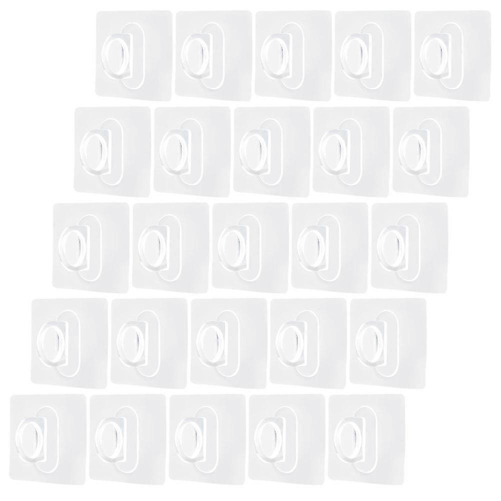 Self-Adhesive Transparent Curtain Rod Hooks for Wall 25Pcs