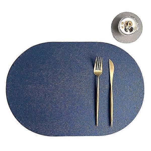 4-pack 43.5*30cm Blue Oval Coasters Synthetic Leather