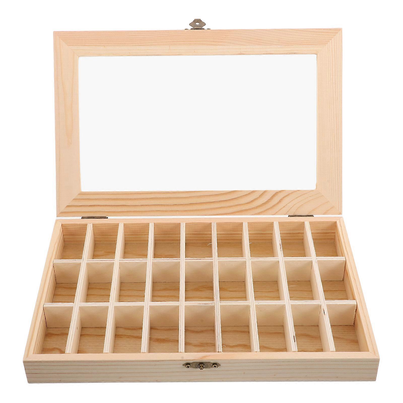 Wooden Rock Display Box for Mineral Specimen Organization