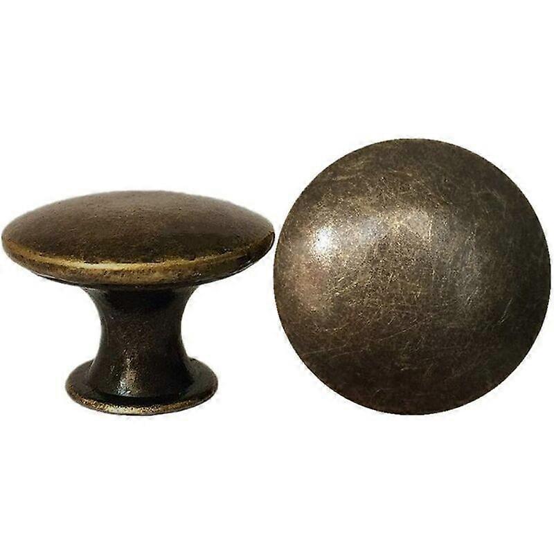 10 Vintage 30mm Antique Brass Door and Drawer Knobs for Kitchen Cabinets.