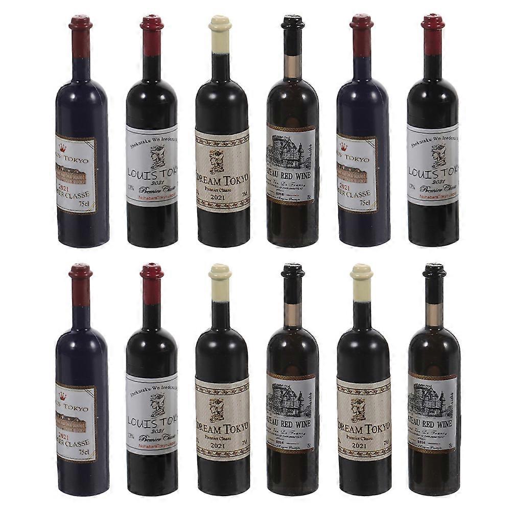 Doll House Mini Wine Bottles Plastic for Decor 12Pcs Assorted
