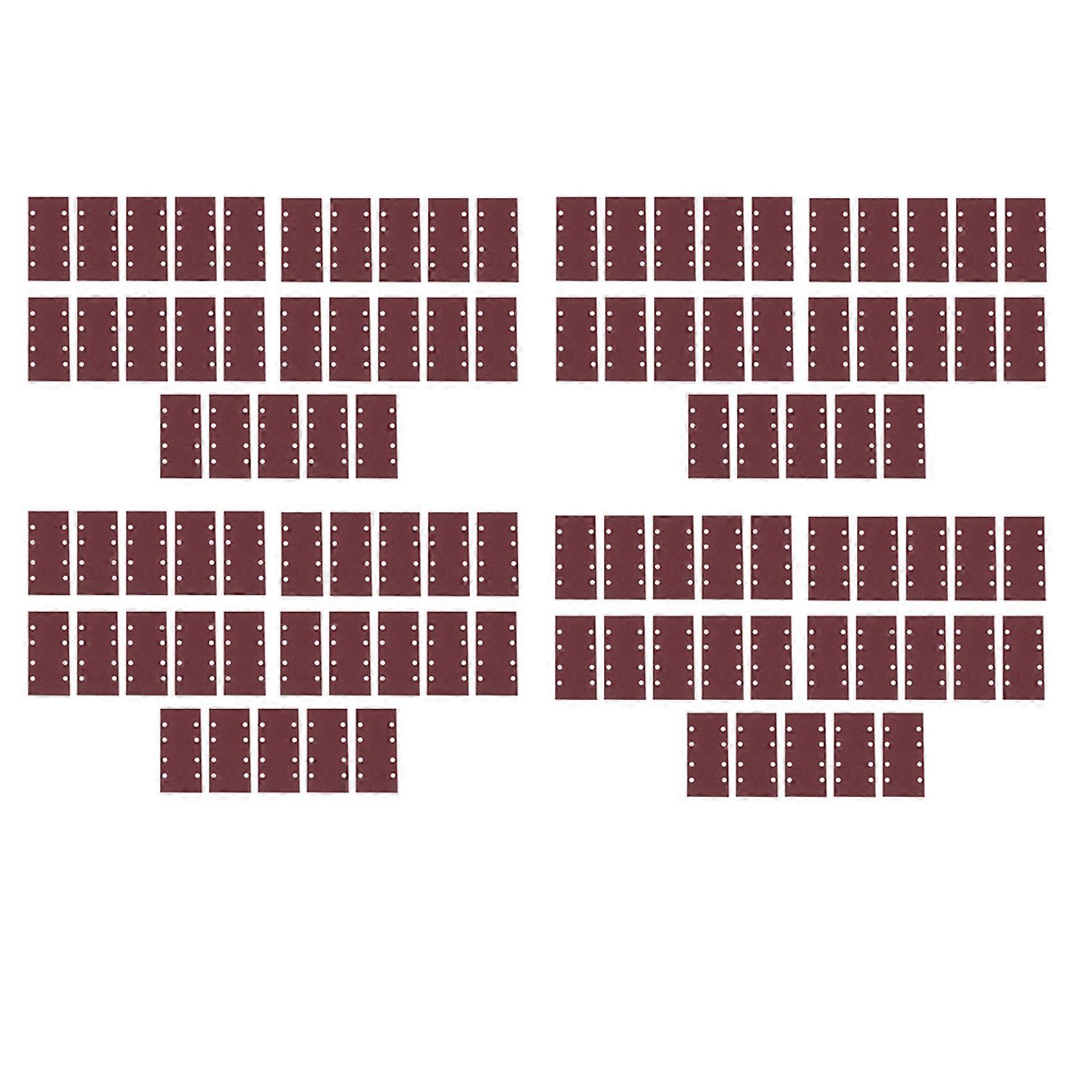 100 Pcs Sanding Pads,Sanding Paper Hook and Loop Sand Sheet 93x185mm Punched 8 Holes Grits 40/60/80/120