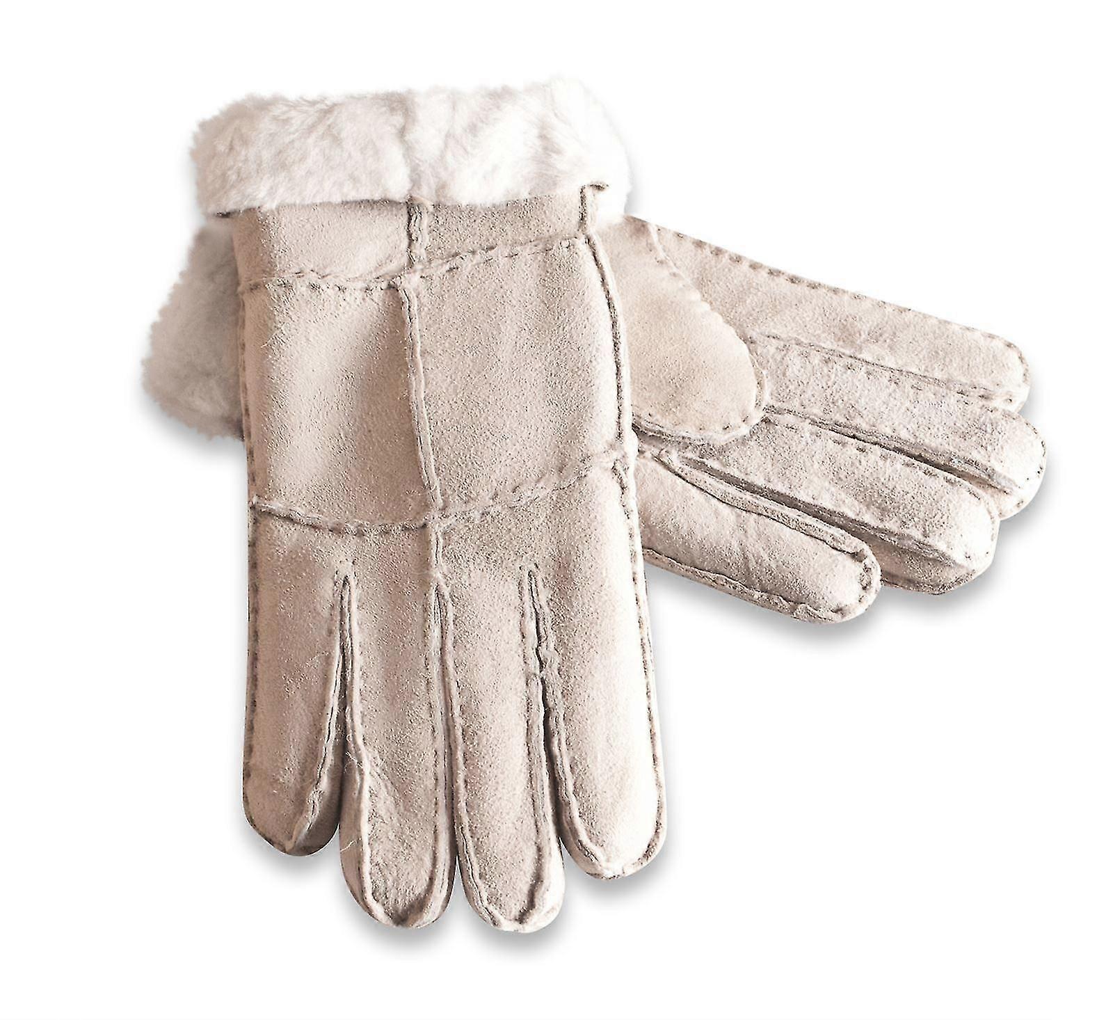 Gants en peau de mouton mérinos pour femmes - Manchette de rotation en daim souple # 321-100