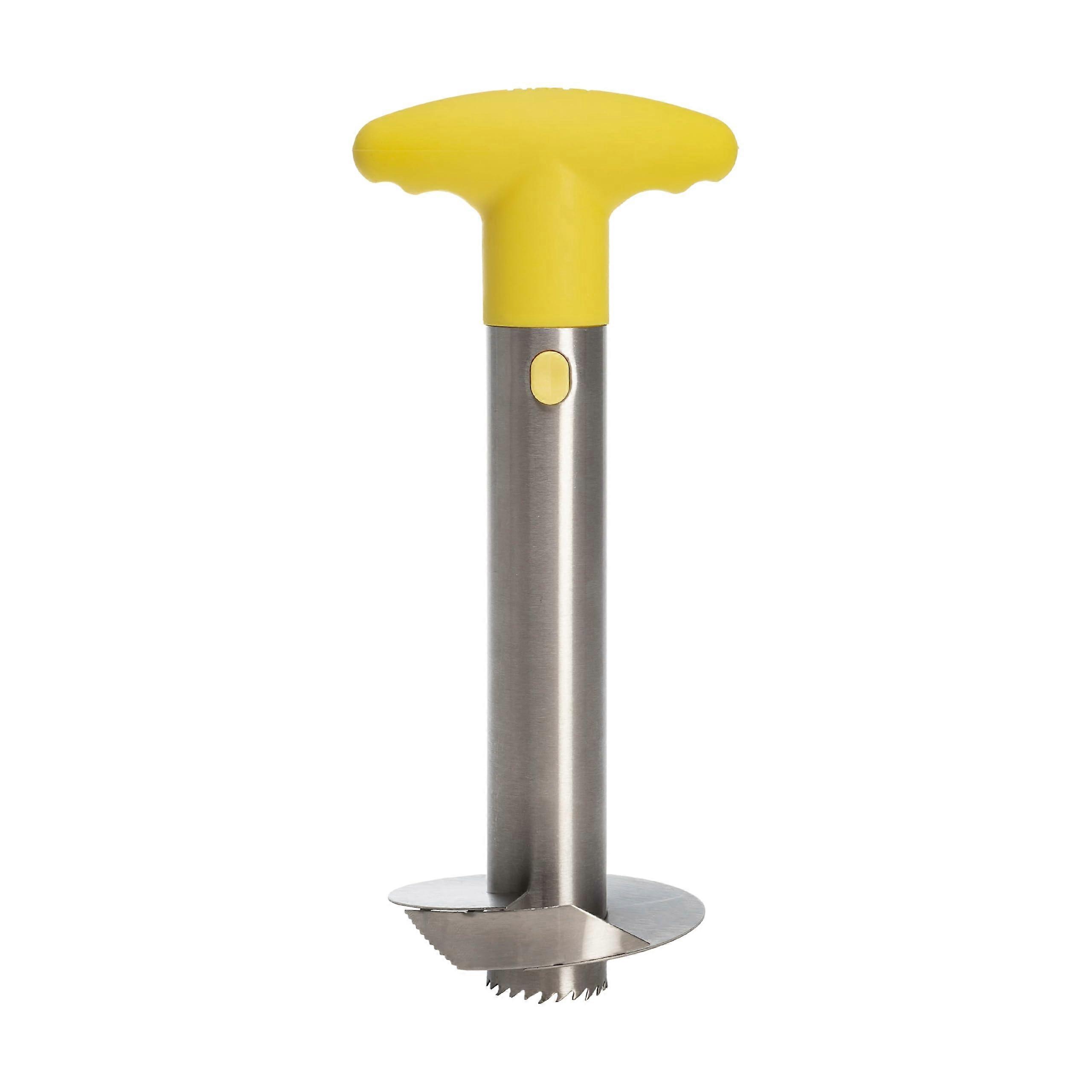 Stainless Steel Pineapple Corer and Slicer with NonSlip Handle for Uniform Rings, Easy Twist, Yellow