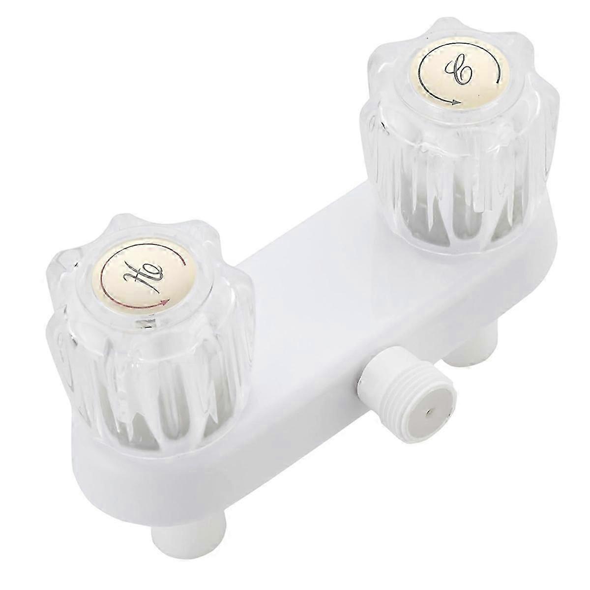 Replace RV shower faucet with dual knobs