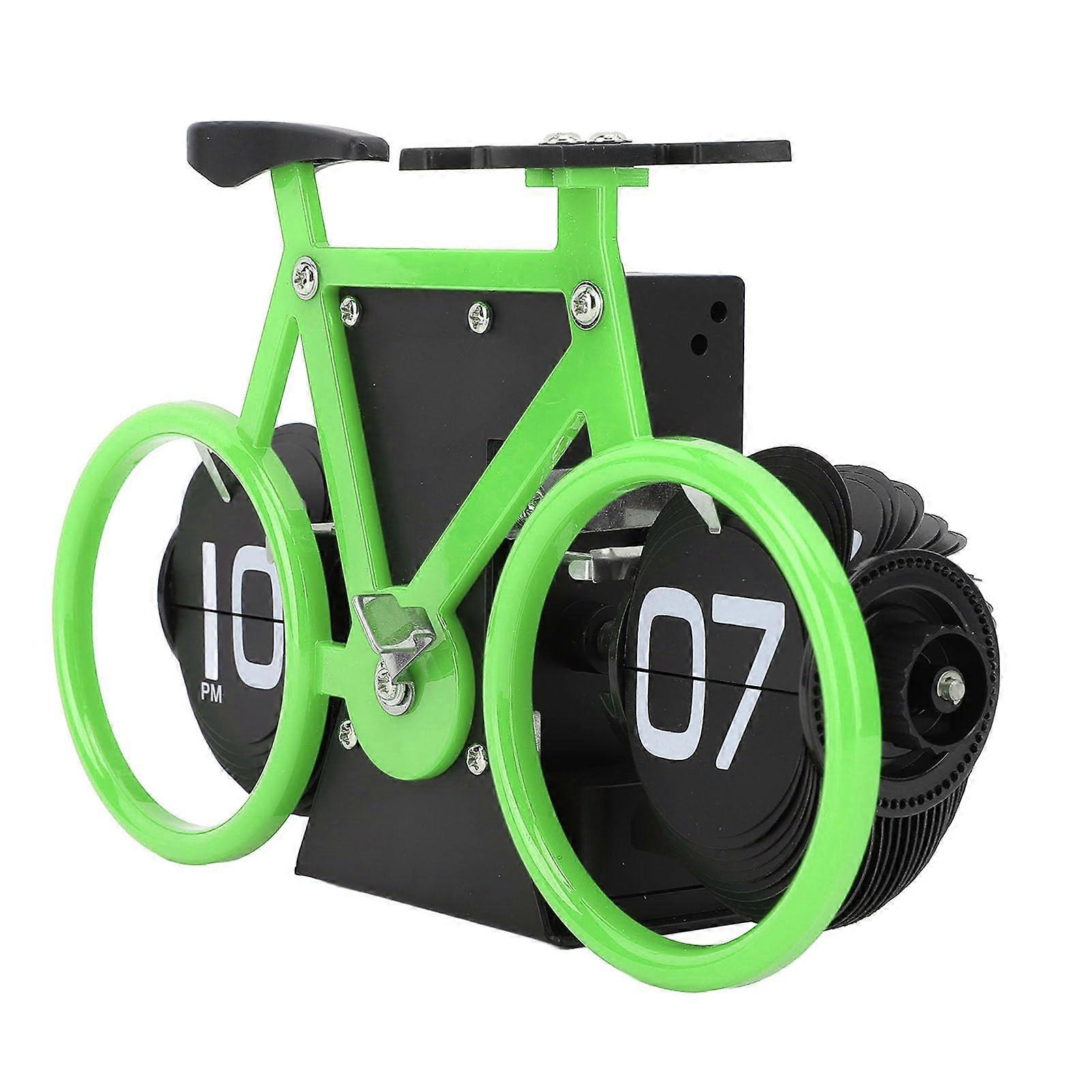 Flip Clock Retro Battery Powered with Automatic PageFlipping and Timer for Desk or Home Decor Green