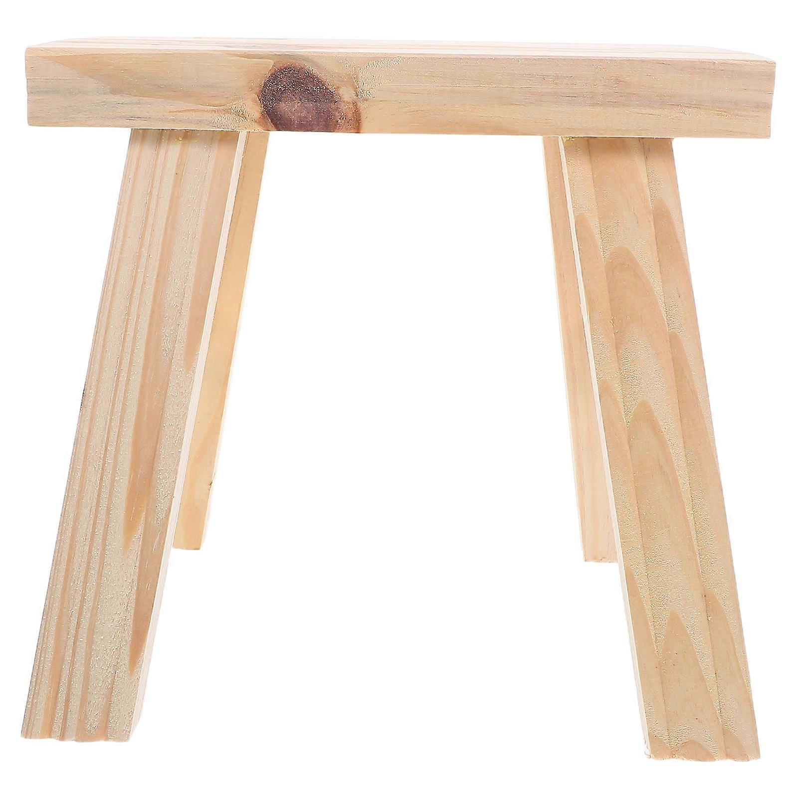 Toddler Step Stool Solid Wood for Kids Portable Stool One Unit Beige
