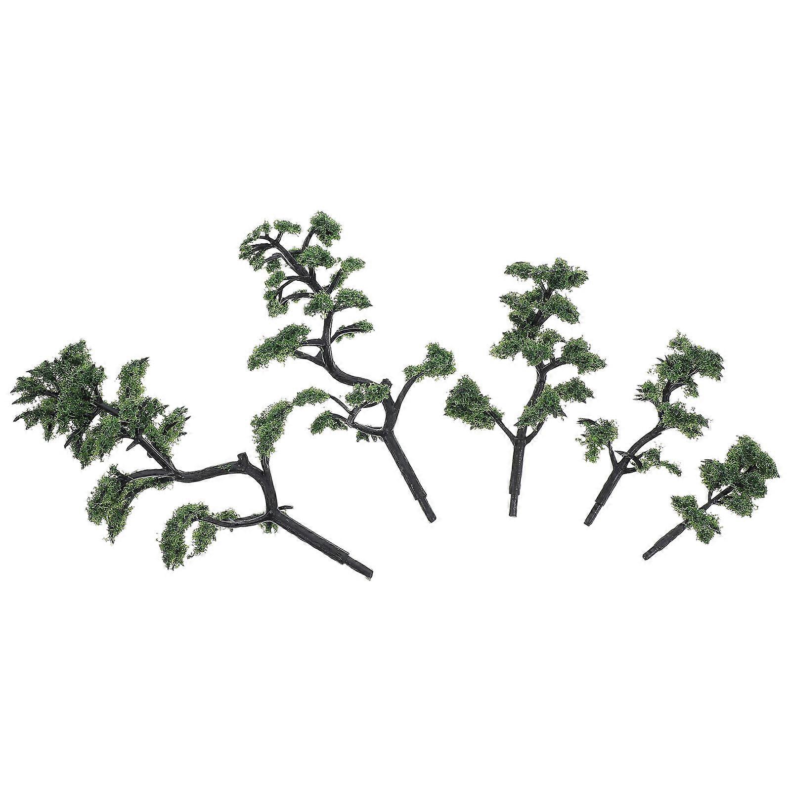 Miniature Spruce Tree Model for Train Railroad Landscaping 5Pcs Green