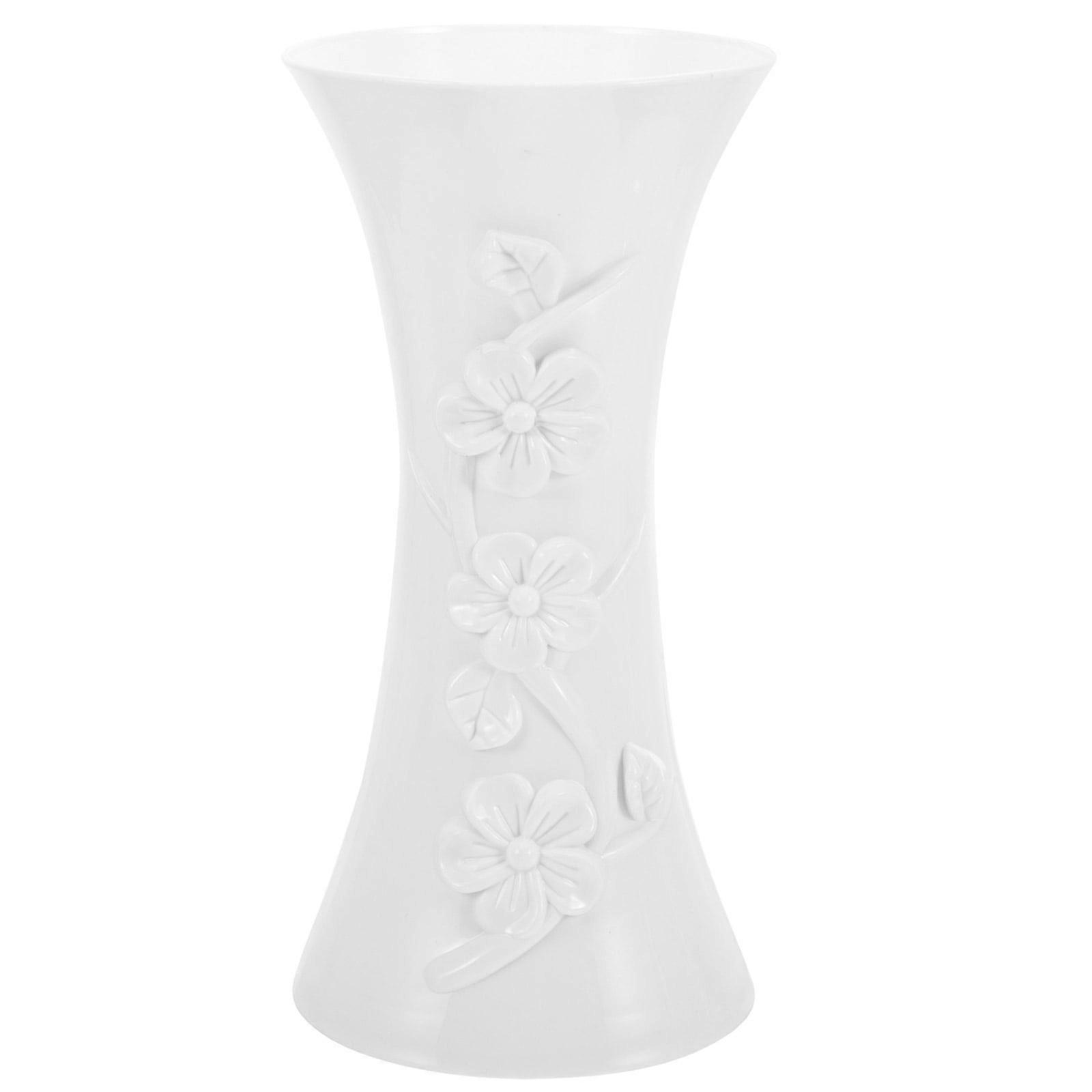 Eease Unbreakable White Ceramic-Look Flower Vase - Modern Decorative Container