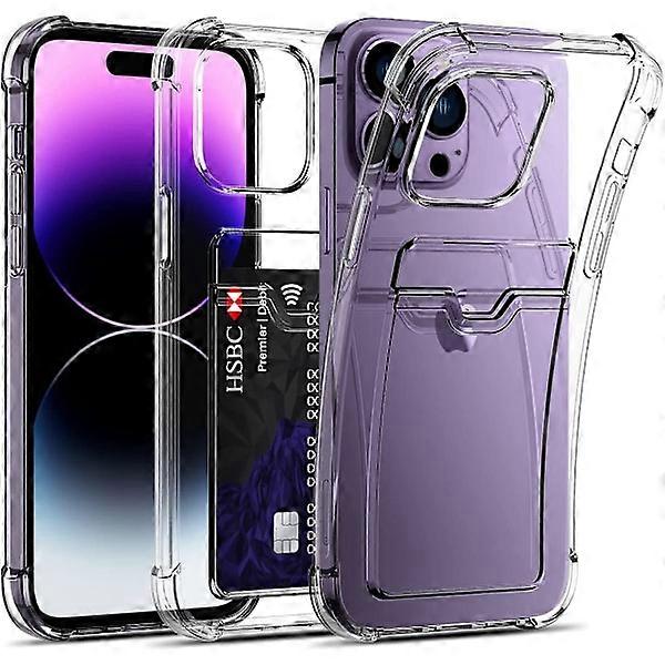 Transparent compatible with iPhone Case with Card Holder - Many Models compatible with iPhone 12 Pro