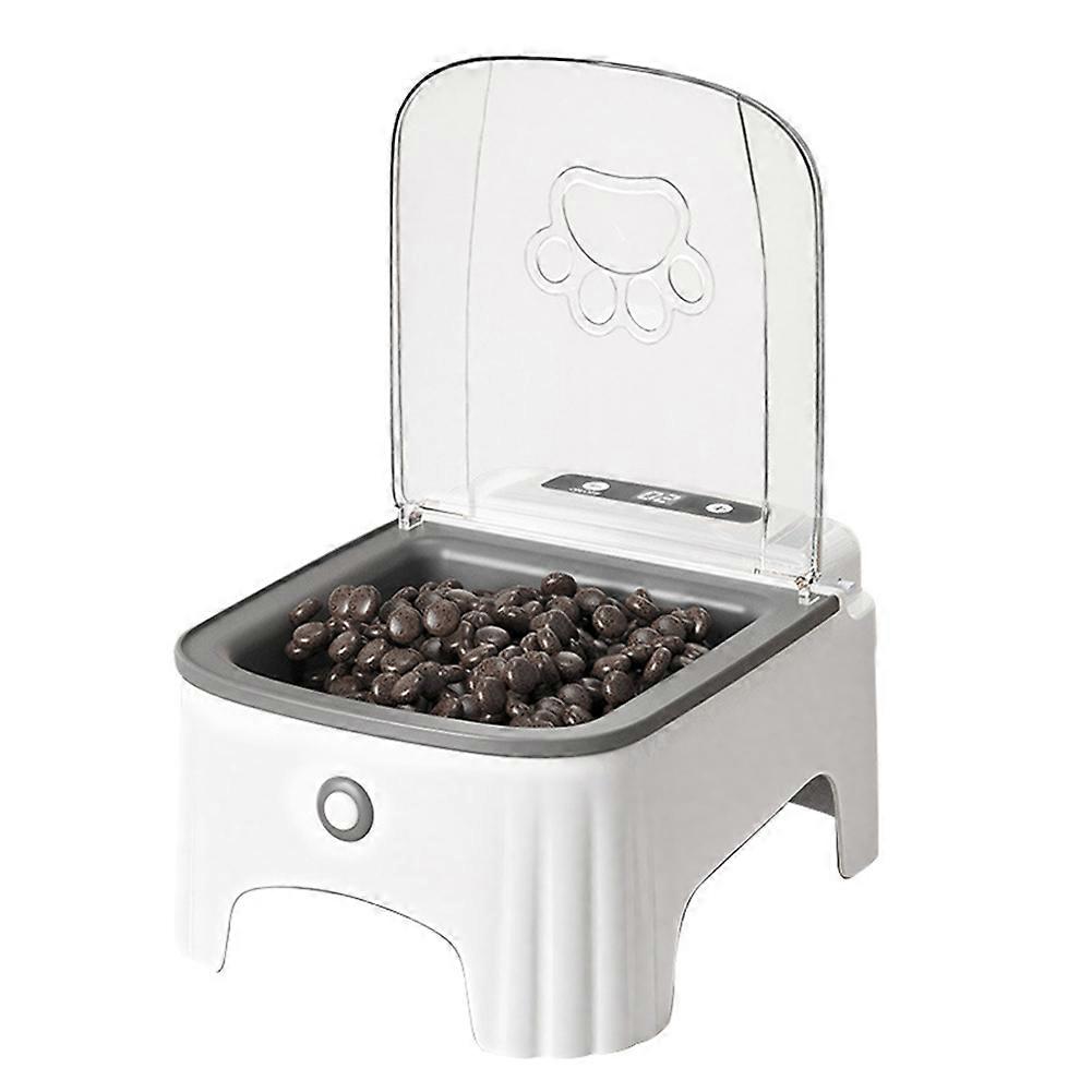  Smart Control Pet Induction Feeder Automatic Induction Cover Opening Moisture-Proof Neck Protection Grey