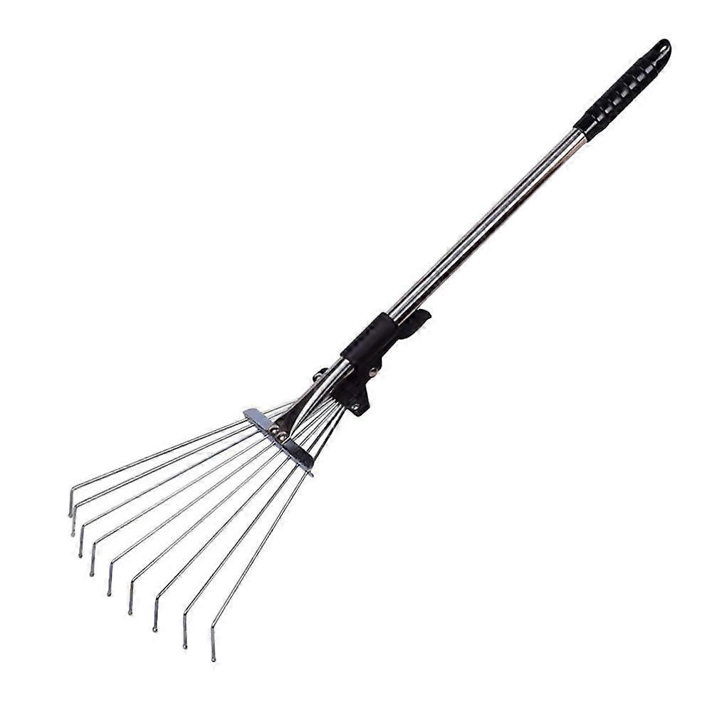 Retractable Leaf Rake Garden Yard Lawn Leaf Rake Cleaner Weed Grass Rake Tool