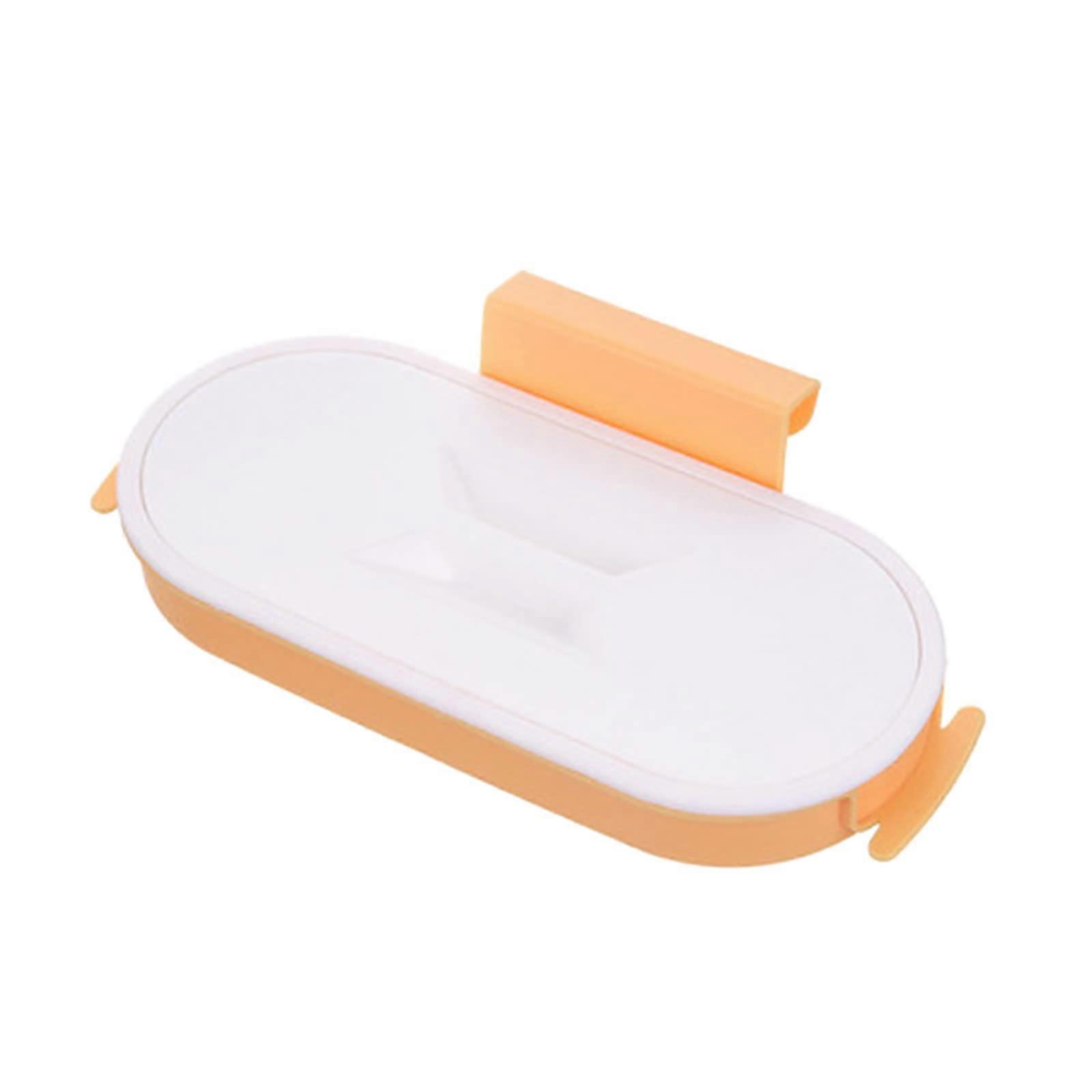 Trash Bag Holder with OdorBlocking Lid for Kitchen Cabinet Door, Quick NoScrew Install, Orange