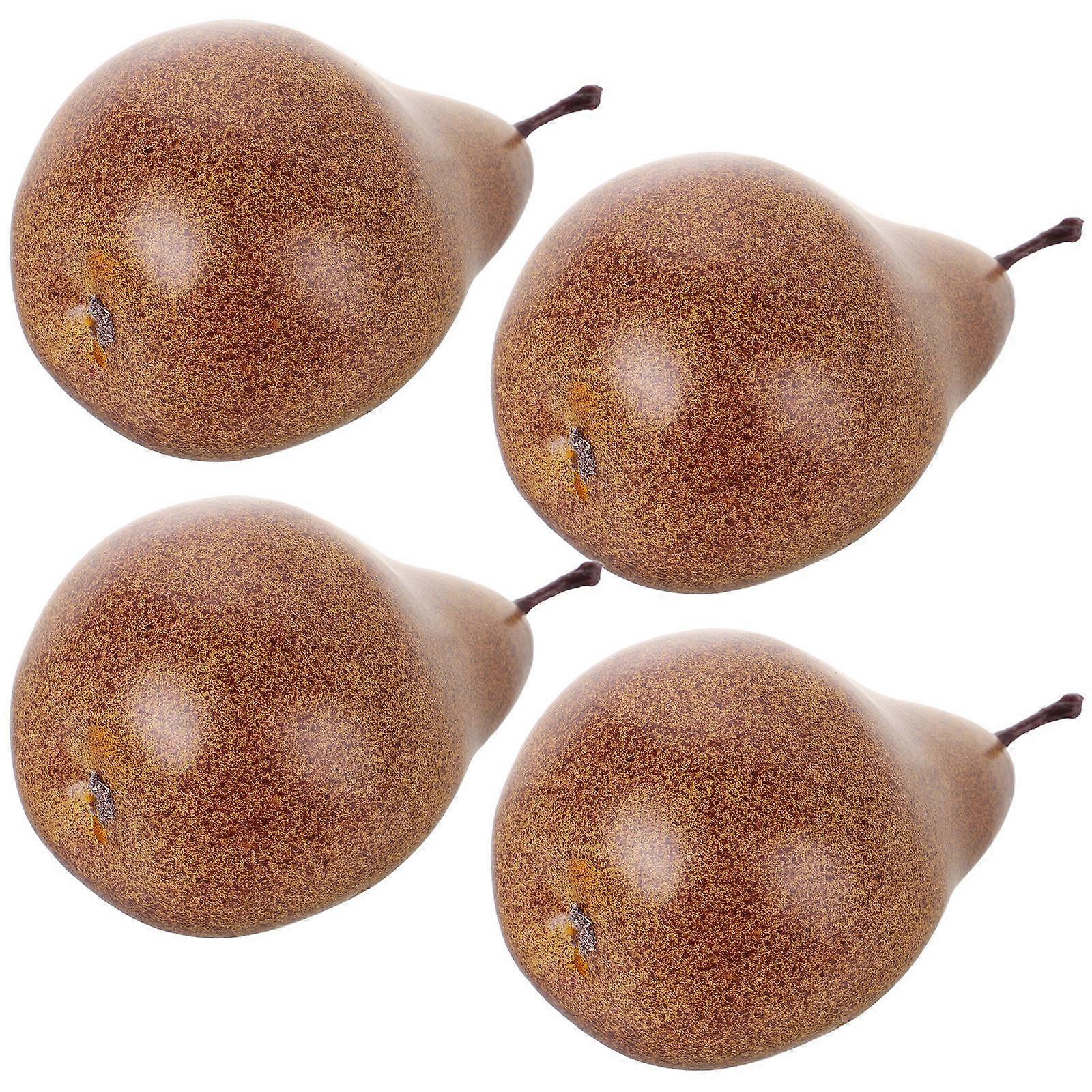Fake Pear Artificial Decoration for Market with 16Pcs Coffee Colored Models