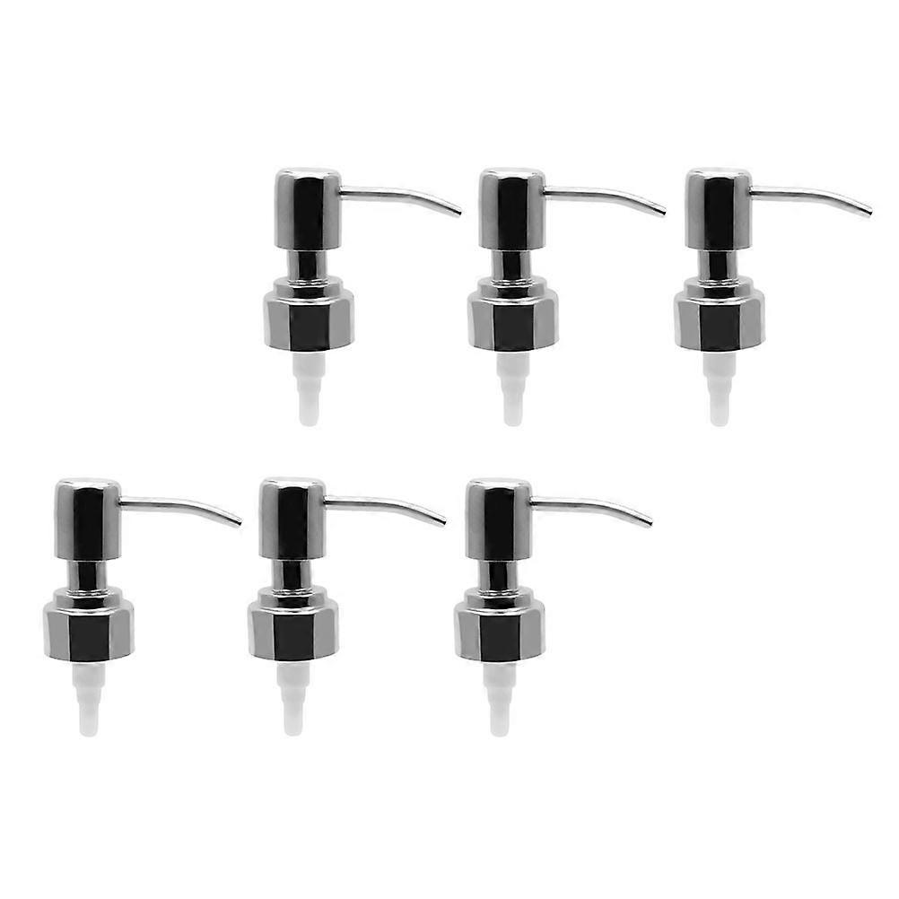 Pressing Lotion Dispenser Pump Stainless Steel Bottle Pump Replacement 6Pcs