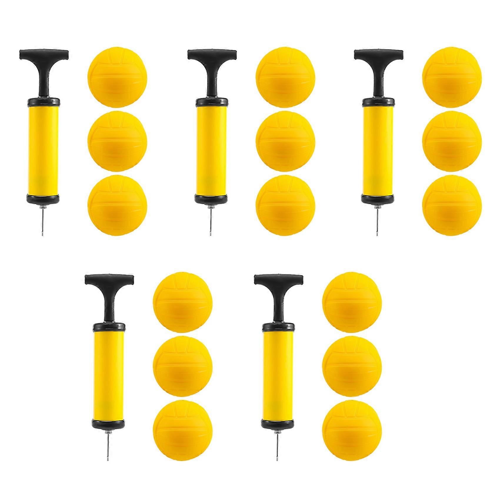 Viminston Roundnet Game Ball Replaceable Competitive Balls Mini Volleyball 15-Pack with Pump