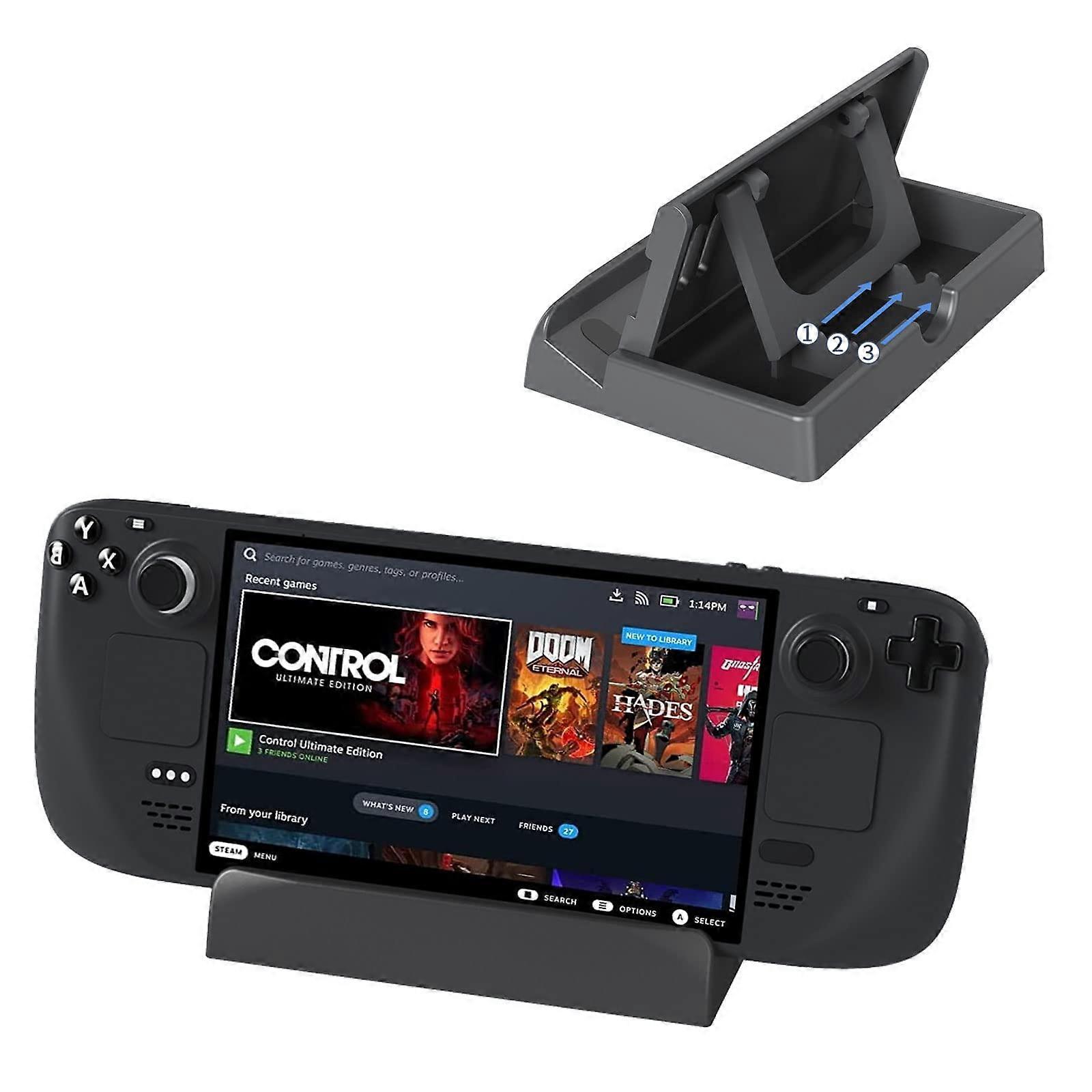 Stand for Steam Deck Adjustable Angles AntiSlip Base Dock Holder Compatible with Nintendo Switch