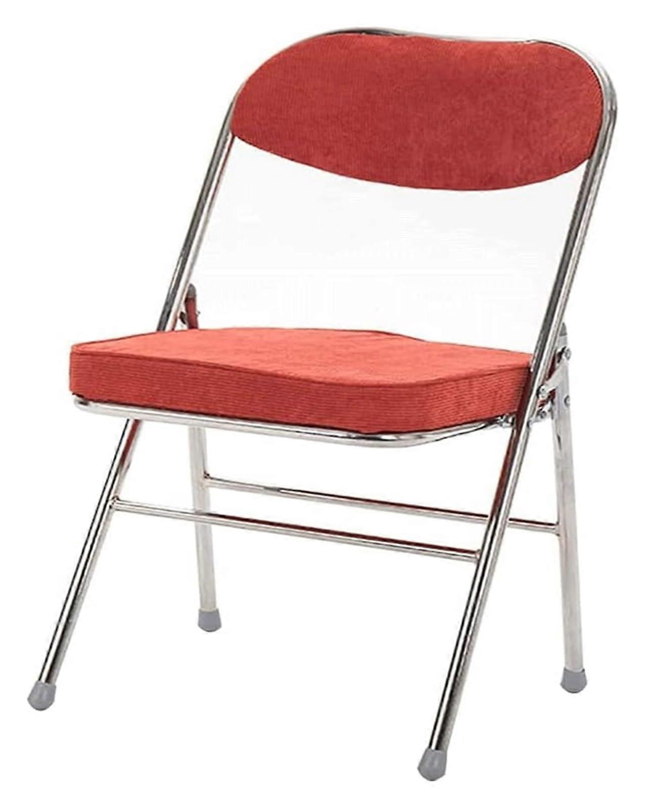 Folding Office Chair with Padded Corduroy Seat, Ergonomic SpaceSaving Design for Home and Events